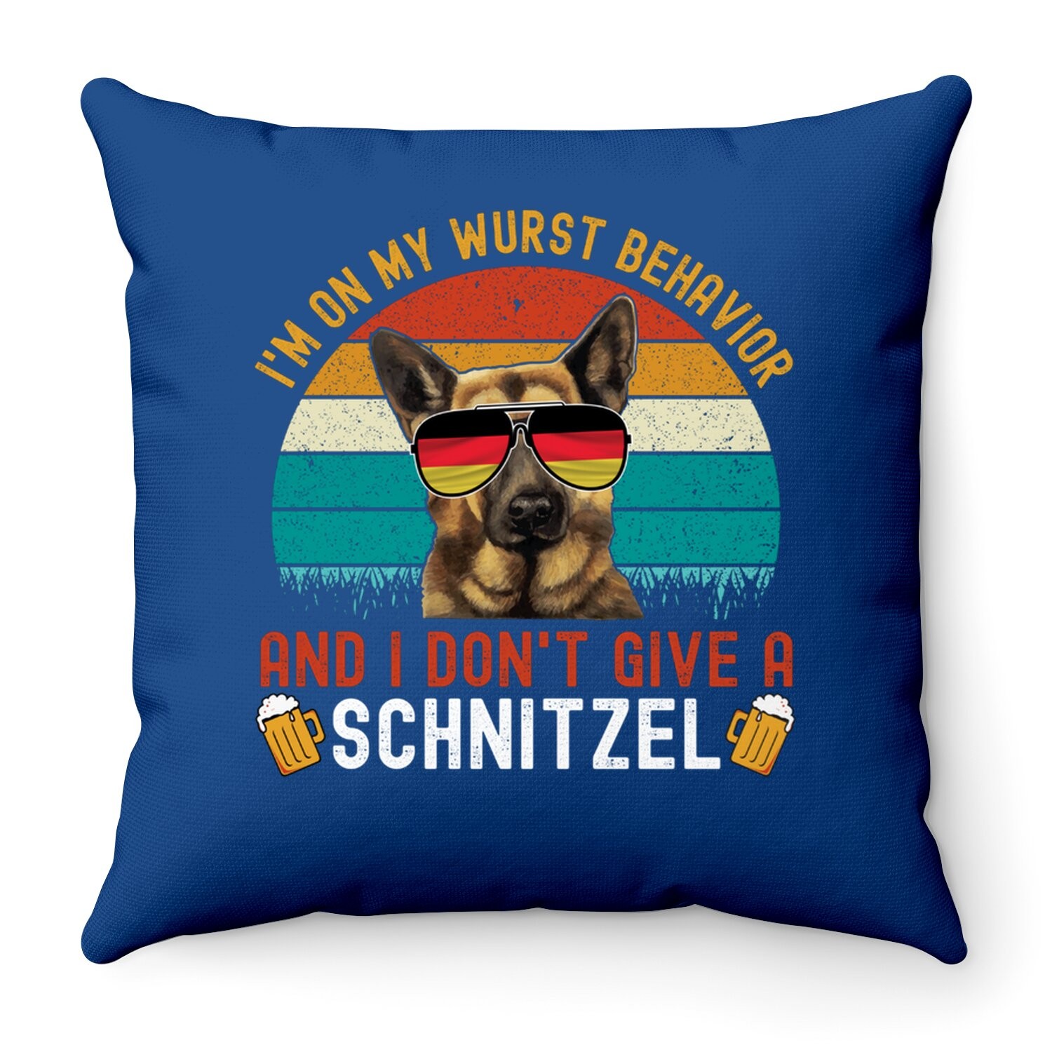 I'm On My Wurst Behavior I Dont Give A Schnitzel Oktoberfest Throw Pillow