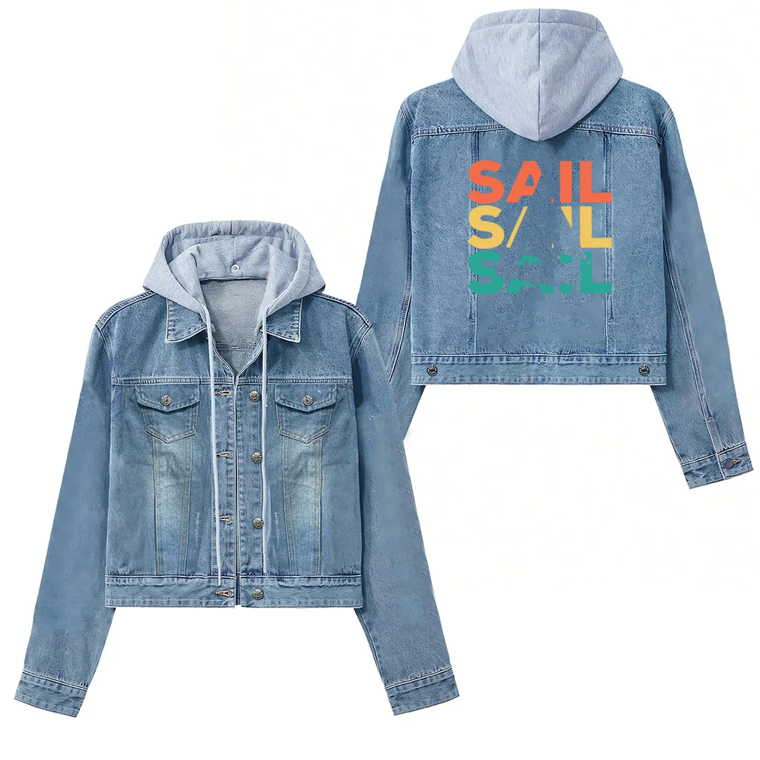 Retro Vintage Sailing Gift For Sailors & Skippersv Women's Denim Jackets