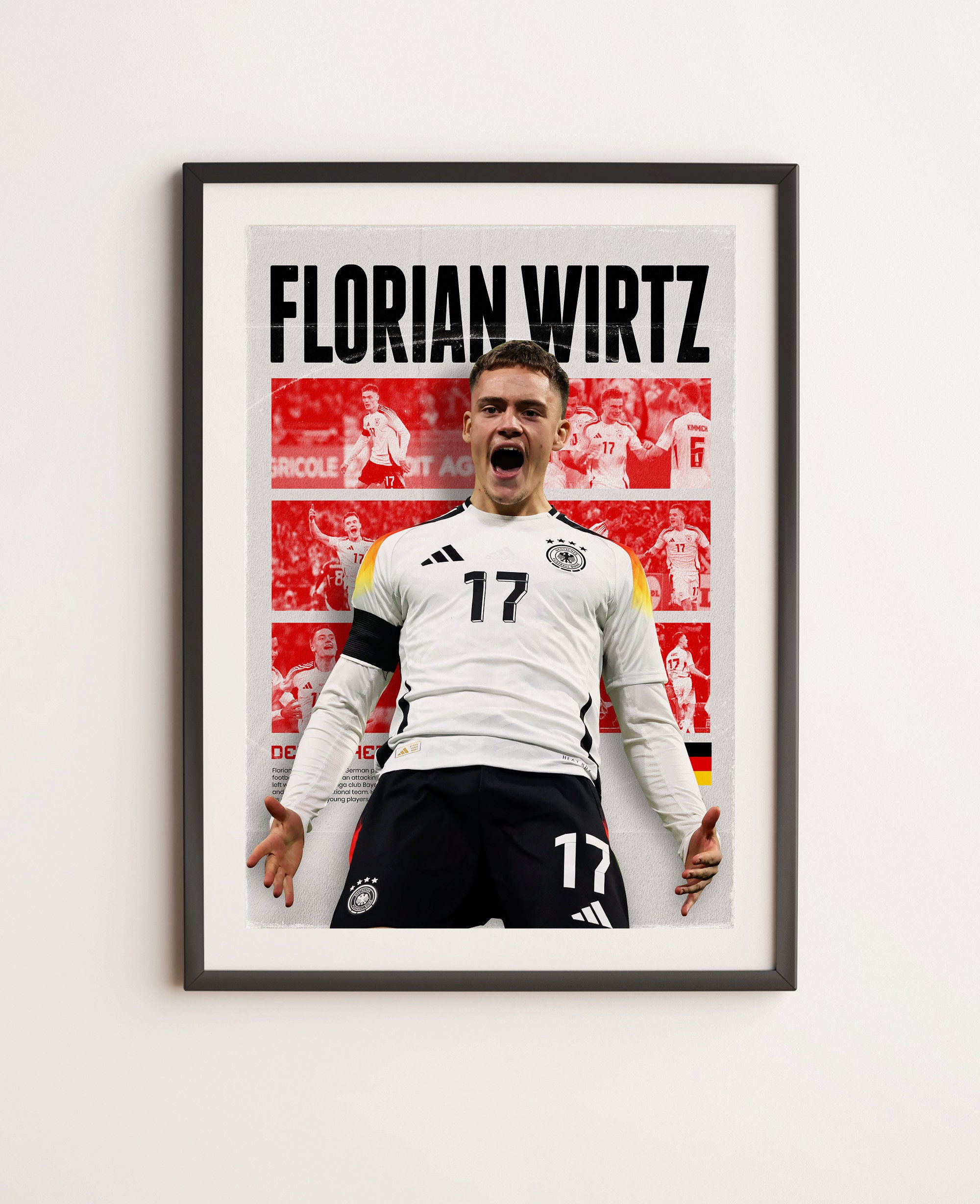 Florian Wirtz Poster | Euro 2024 Poster | Soccer Player | England Football | Wall Art Poster | Room Decor