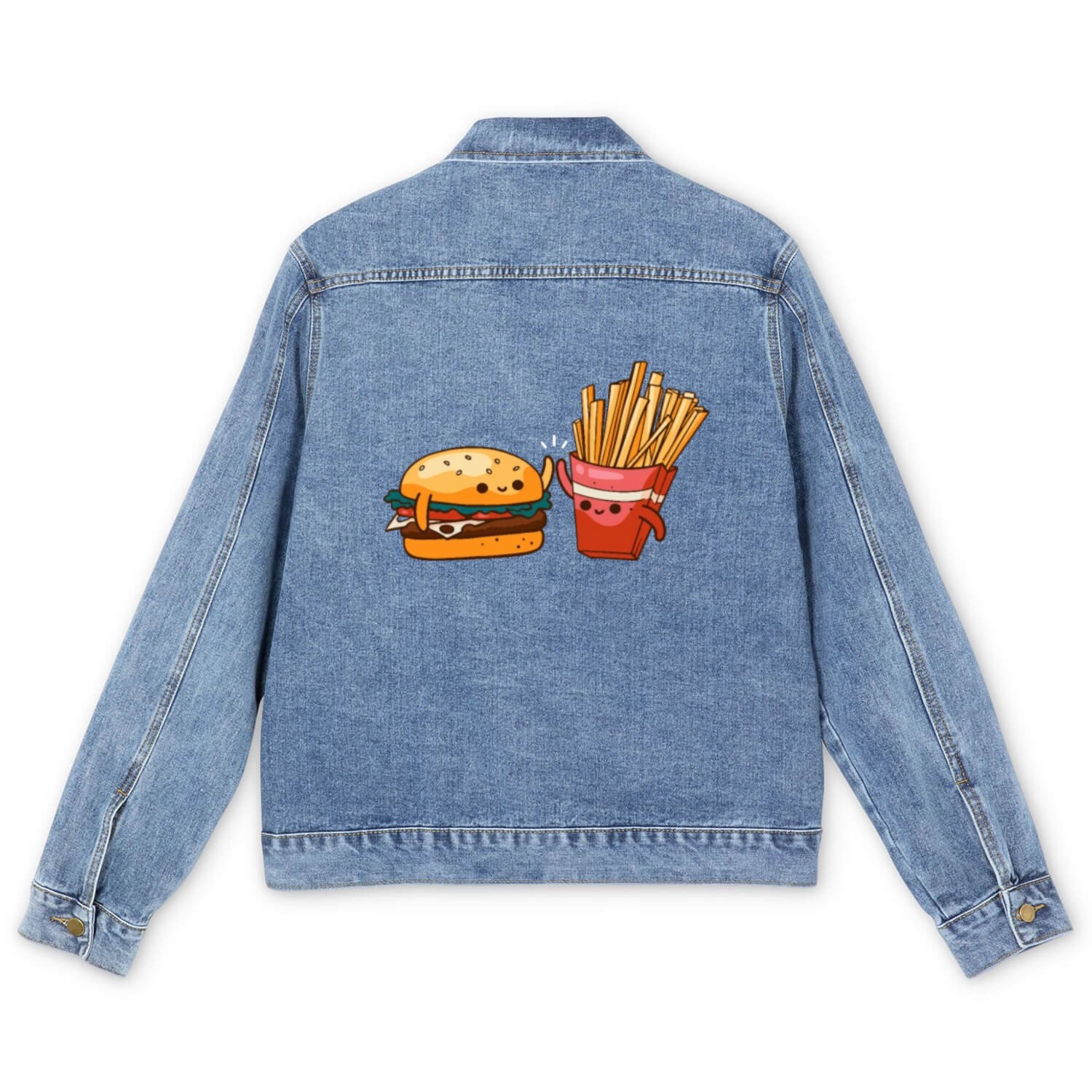 Burger and Fries Men's Denim Jackets