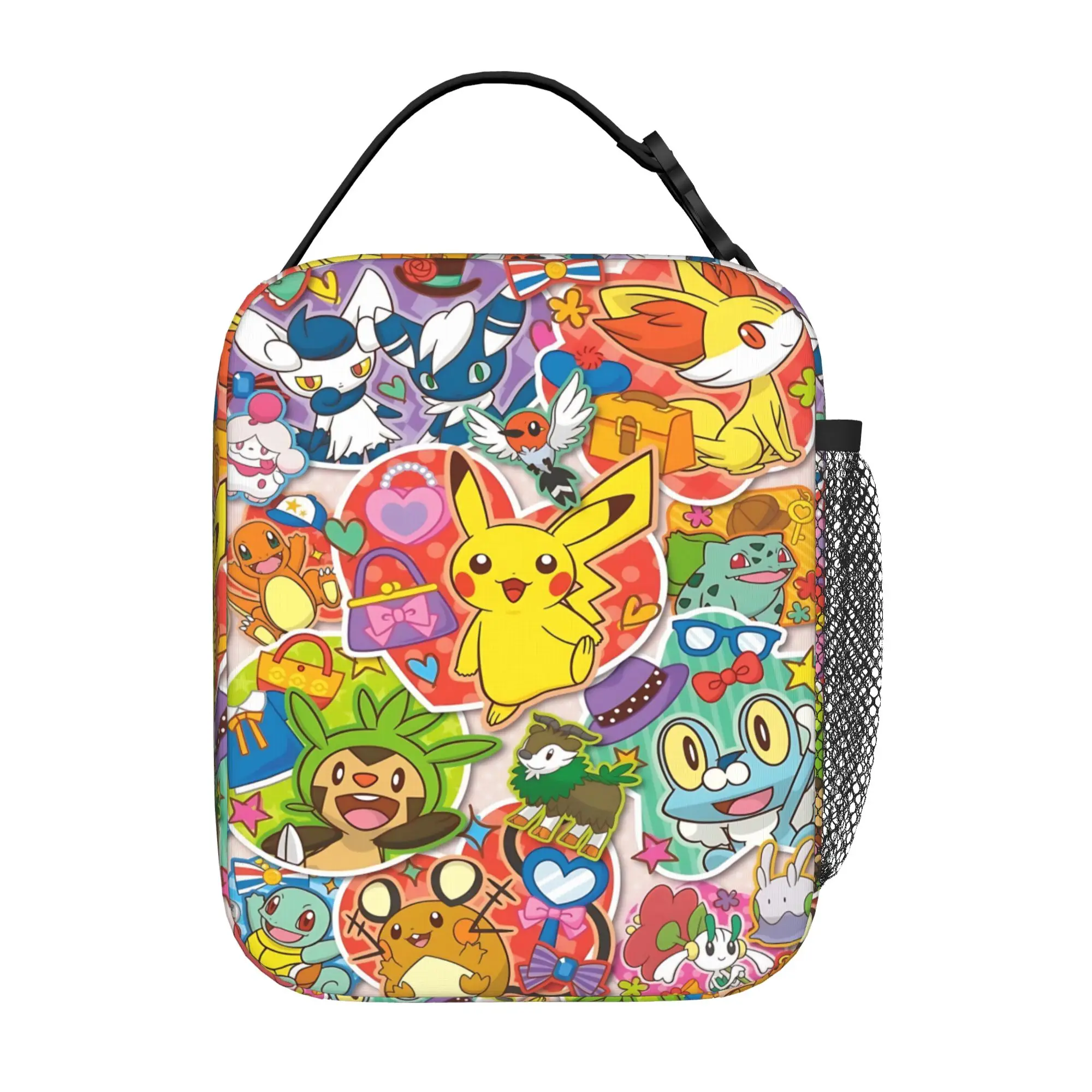 PKM Cartoon Theme Insulated Kids Lunch Bag, Student Bento Lunch Handbag, Reusable Meal Storage Pack