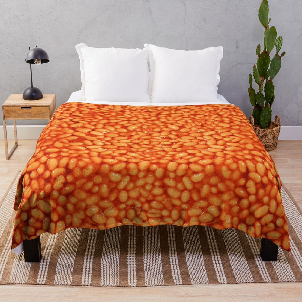 Baked Beans In Things Pattern Throw Blanket