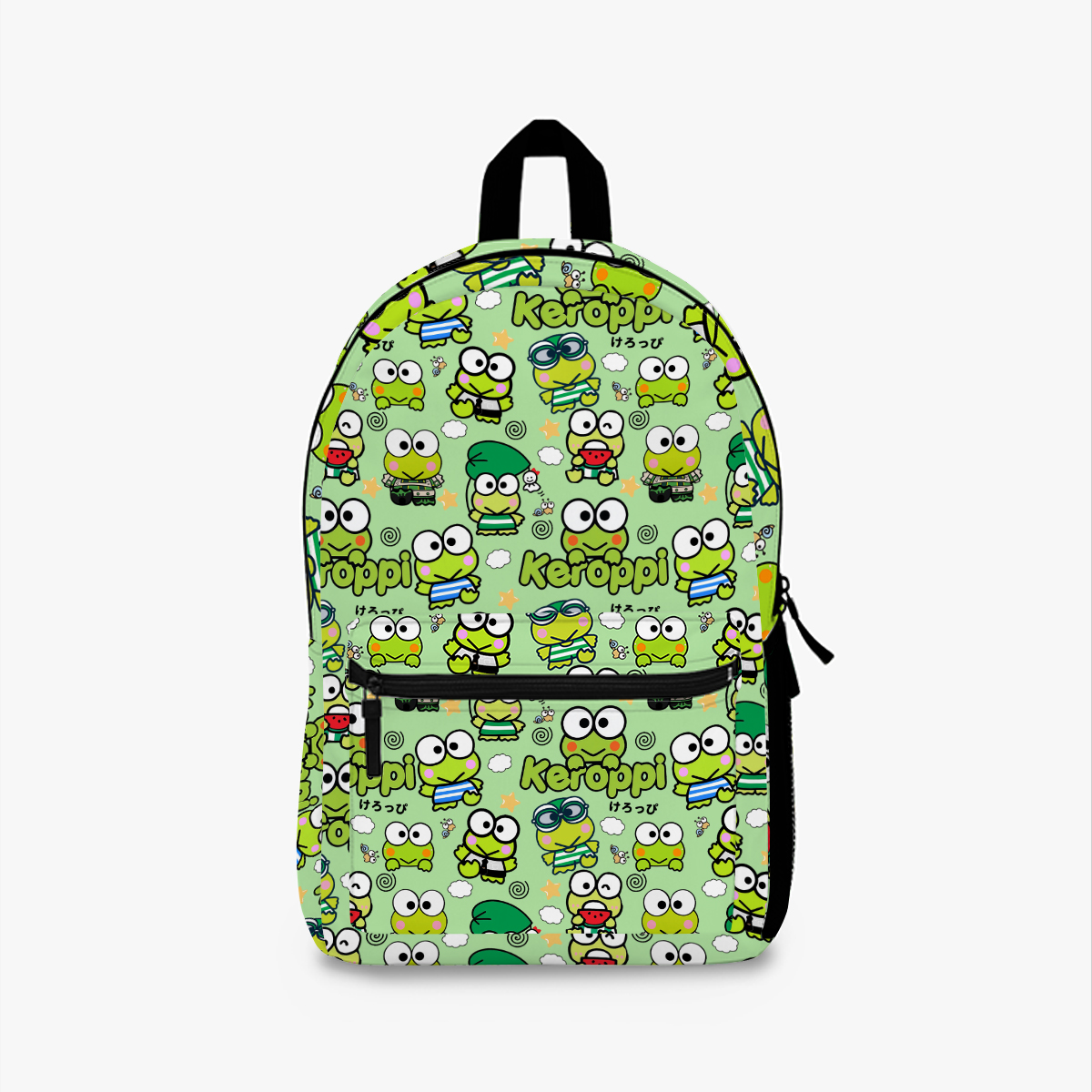 Green Frog Backpack - Cute Kero Style Bookbag for Kids & Fans