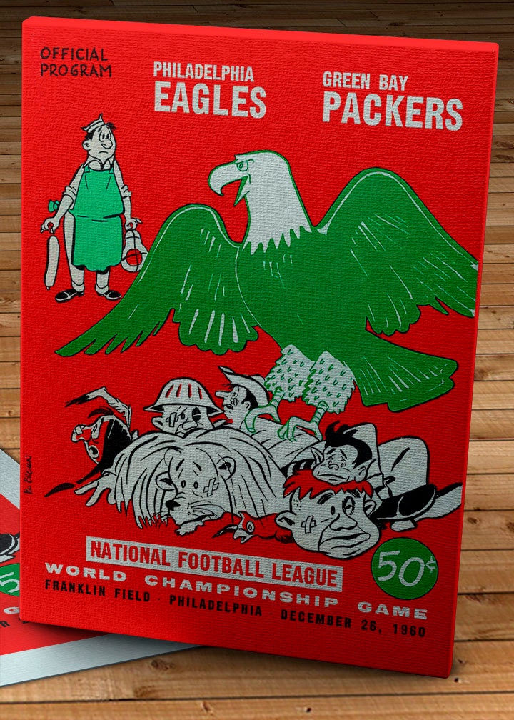 1960 Vintage Philadelphia Eagles - Green Bay Packers Football Championship Program - Canvas Gallery Wrap