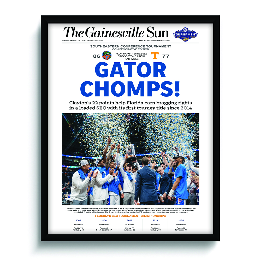 2025 Florida Basketball GATOR CHOMPS! SEC Champions UNFRAMED Poster
