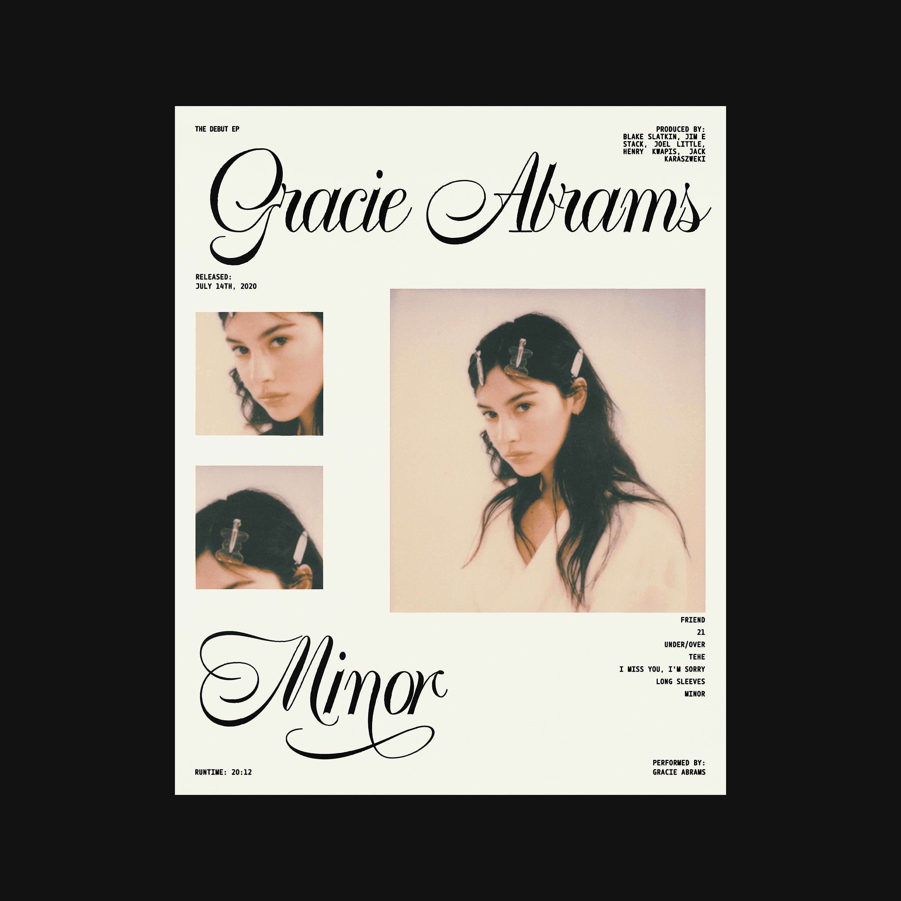 Gracie Abrams Minor Album Poster | Gracie Abrams Poster | Music Gift | Music Wall Decor, Available in 7 Sizes