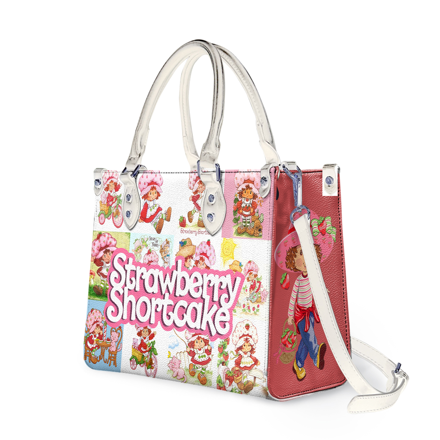 Strawberry Shortcake Leather Handbag, Women's Leather Bag Gift