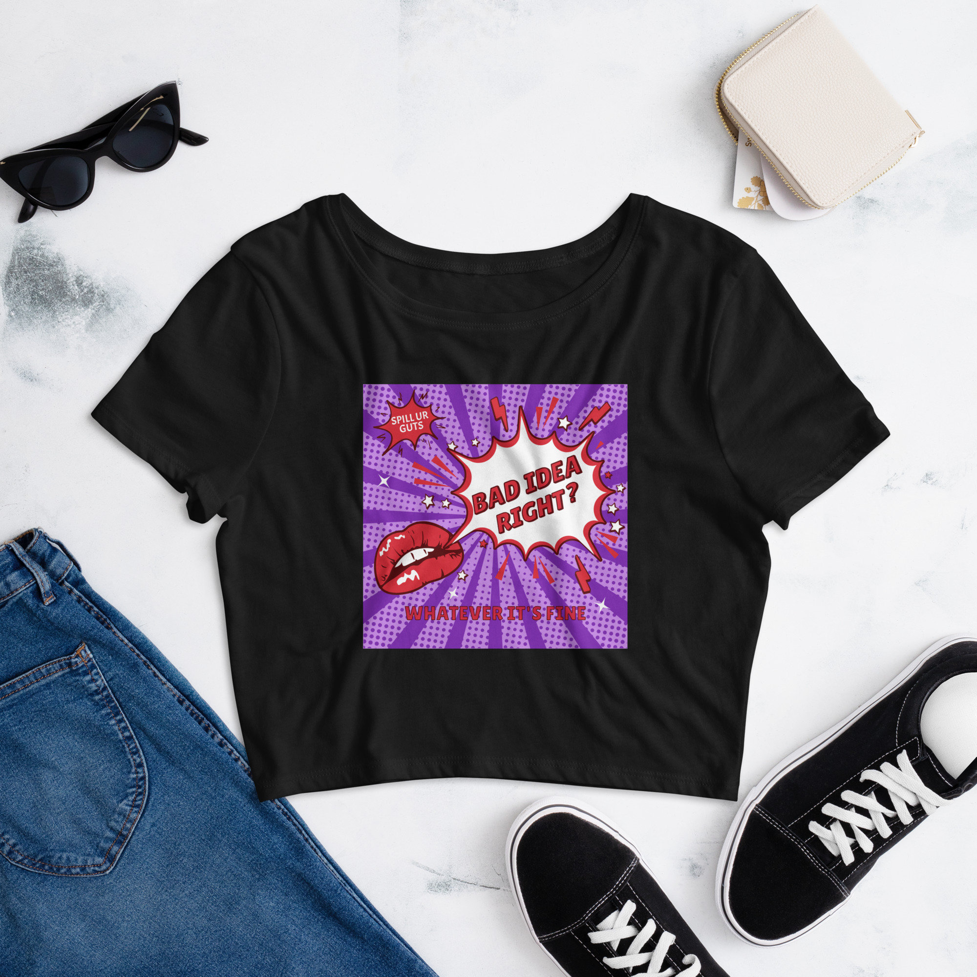 Bad Idea Right Crop Top - Very Thin, Comfy Material