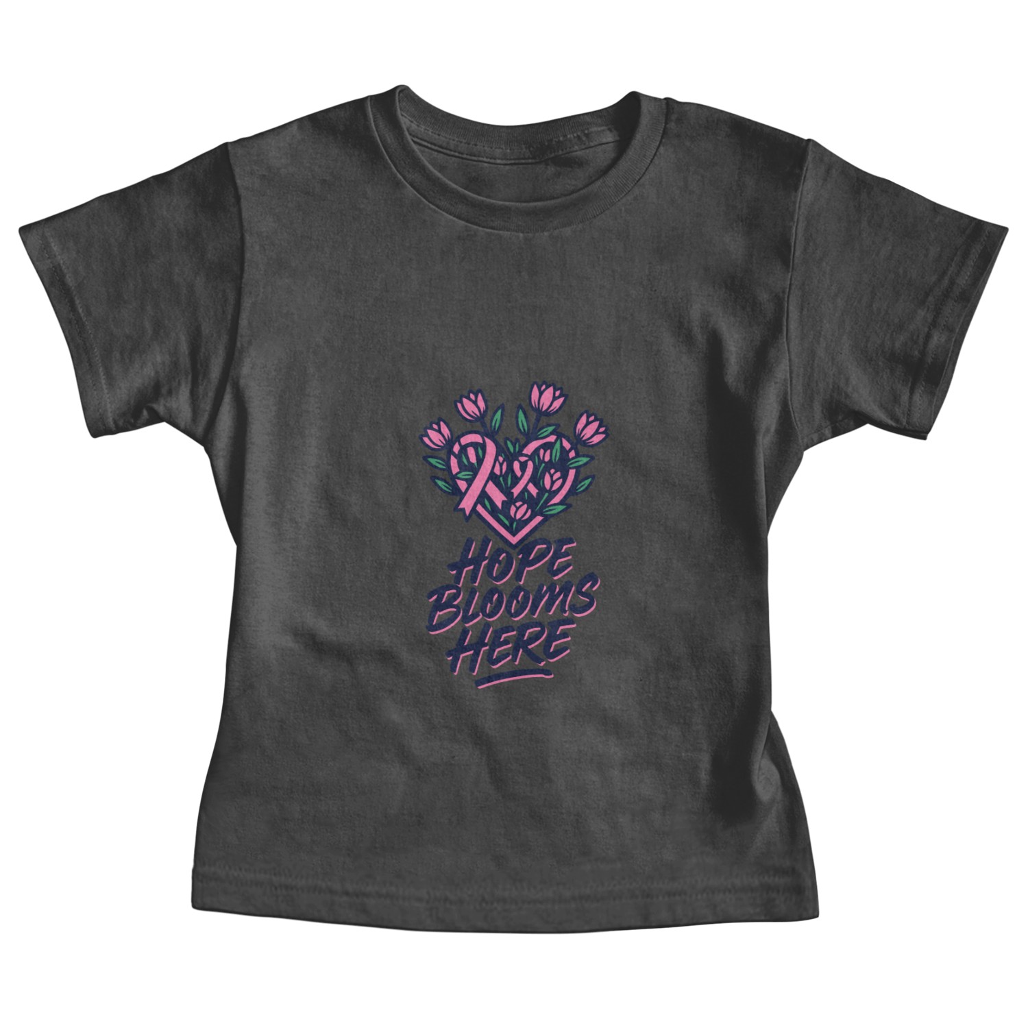 Hope Blooms Here │ Breast Cancer Awareness Floral Baby Tees