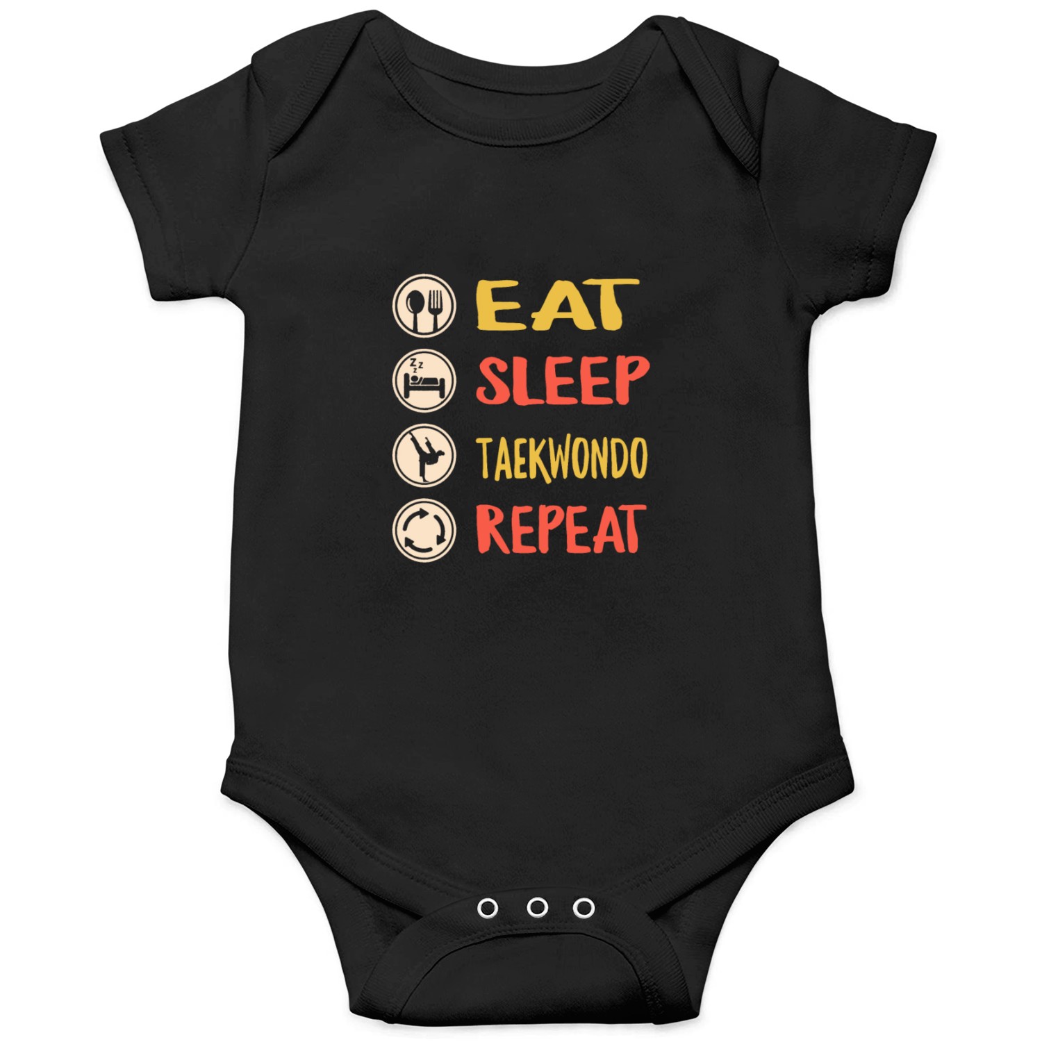 Taekwondo Onesies, Vintage Eat Sleep Taekwondo