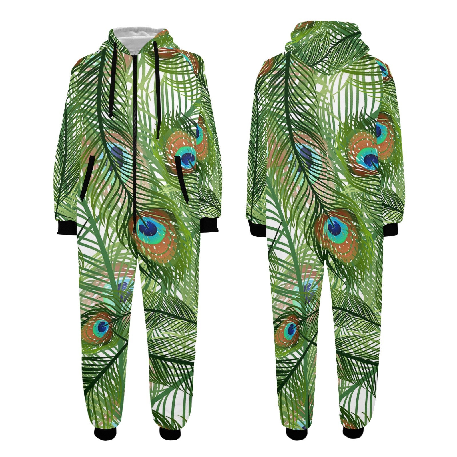 Peacock Onesie for the family, Peacock Hooded Jumpsuit, Peacock onesie, Peacock print, Animal print, Animal Lovers, Peacock Lovers, farm