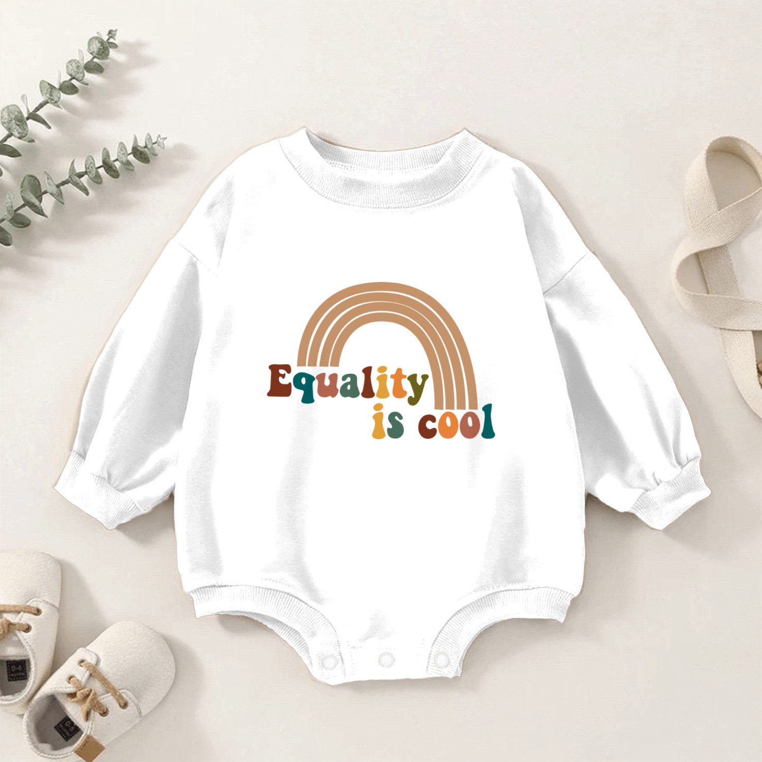 Equality Is Cool Rainbow Social Justice Gift Baby Romper Sweatshirts