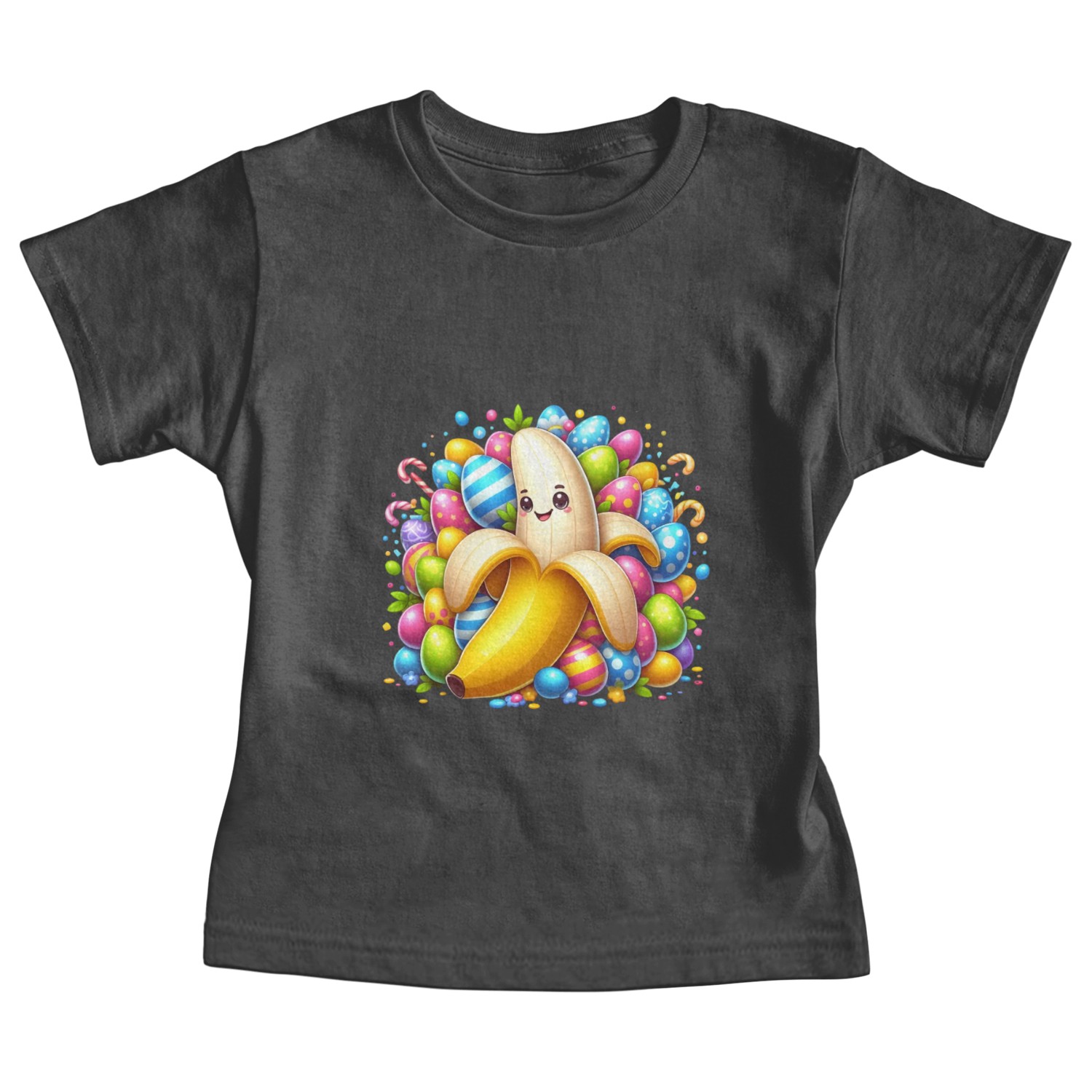 Banana Among Colorful Easter Eggs Baby Tees