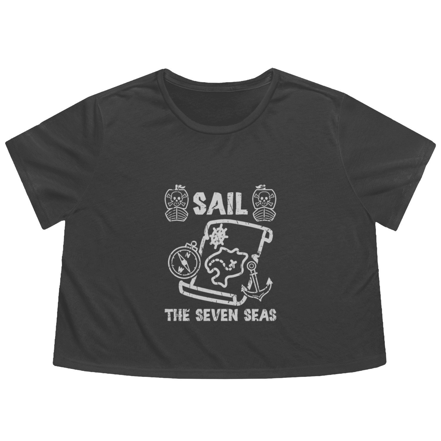 Sail the seven seas! - Pirate Flowy Cropped Tees