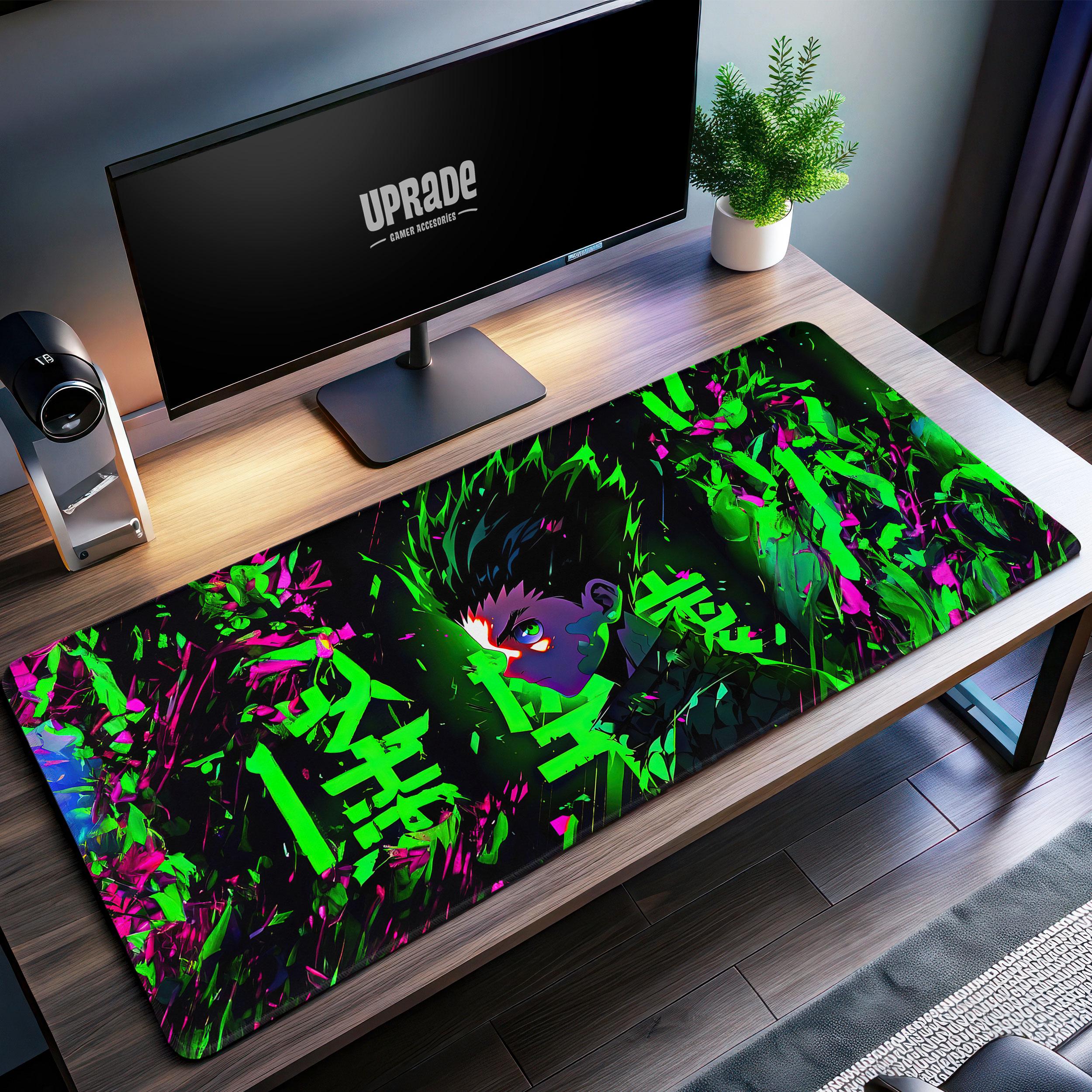 Gon's Nen Power Burst: Vibrant xHunter Desk Mat - Ideal for Anime Enthusiasts