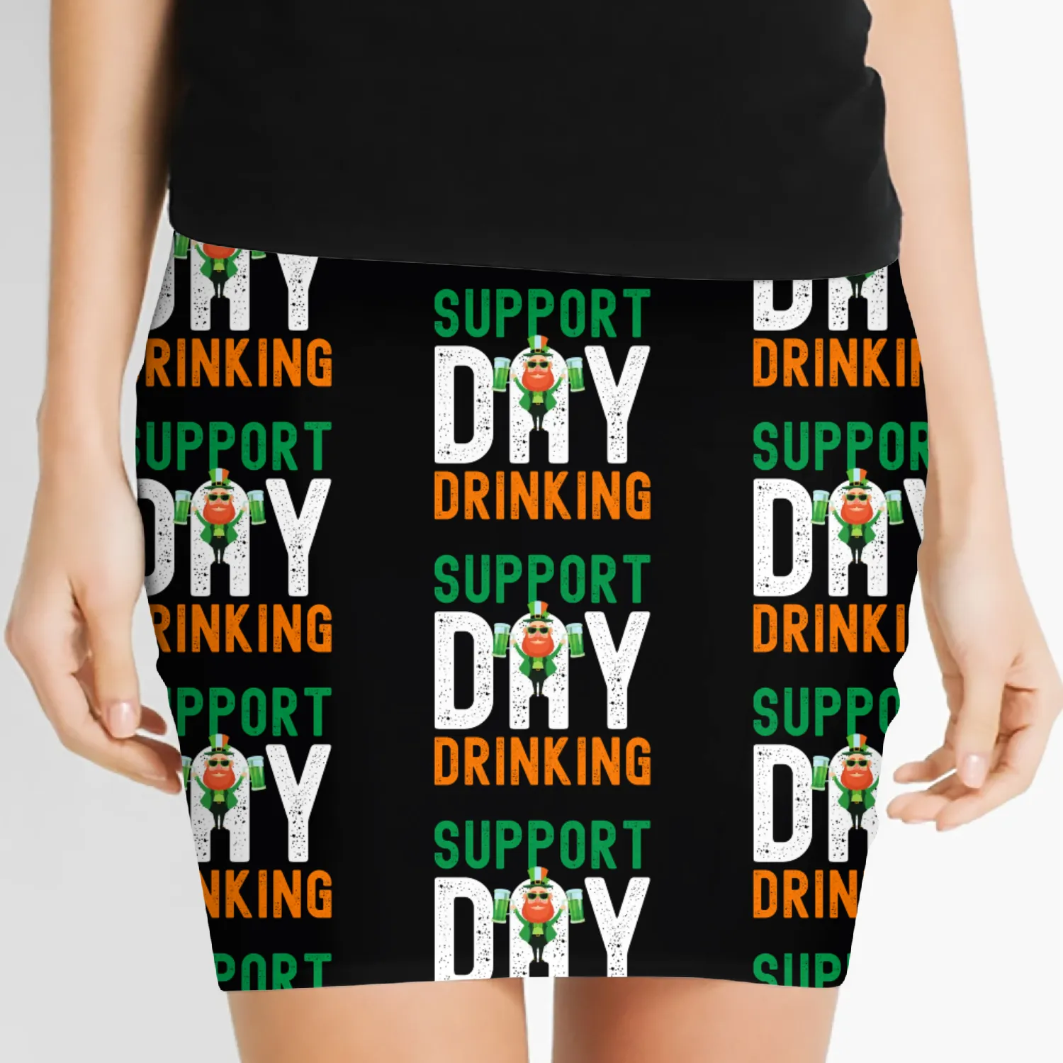 Support Day Drinking St Patrick's Day Women's Mini Skirts