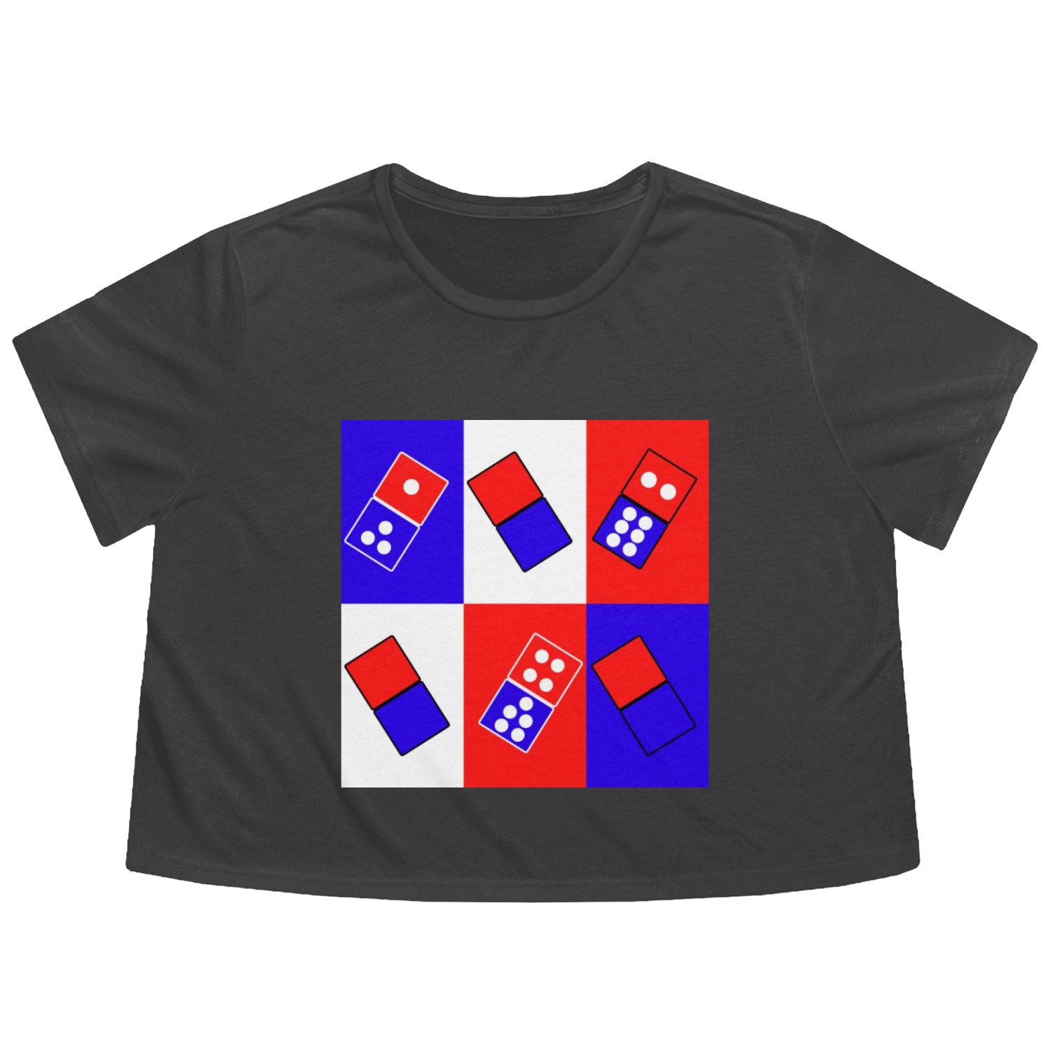 Dice Game four player of game Flowy Cropped Tees