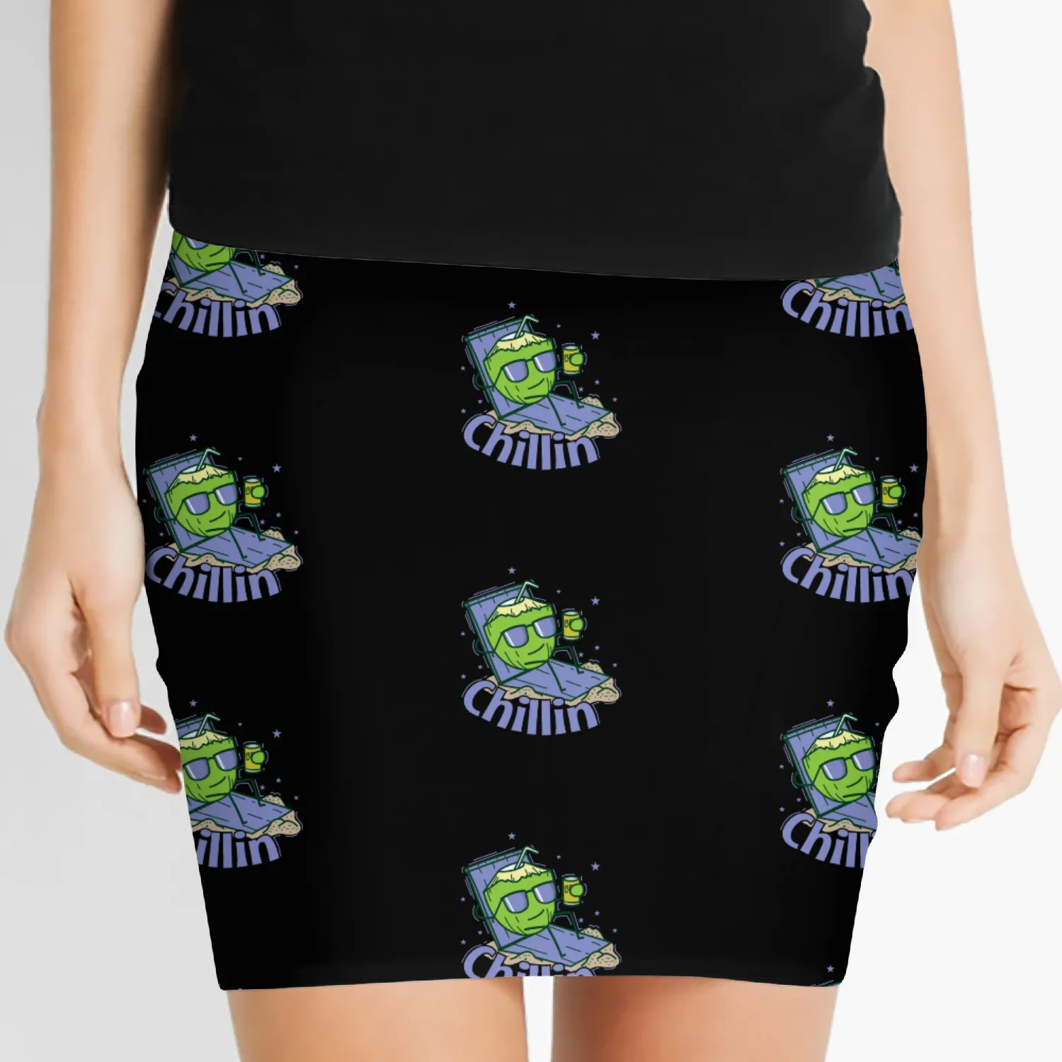 Chillin Coconut on the Beach exotic Women's Mini Skirts