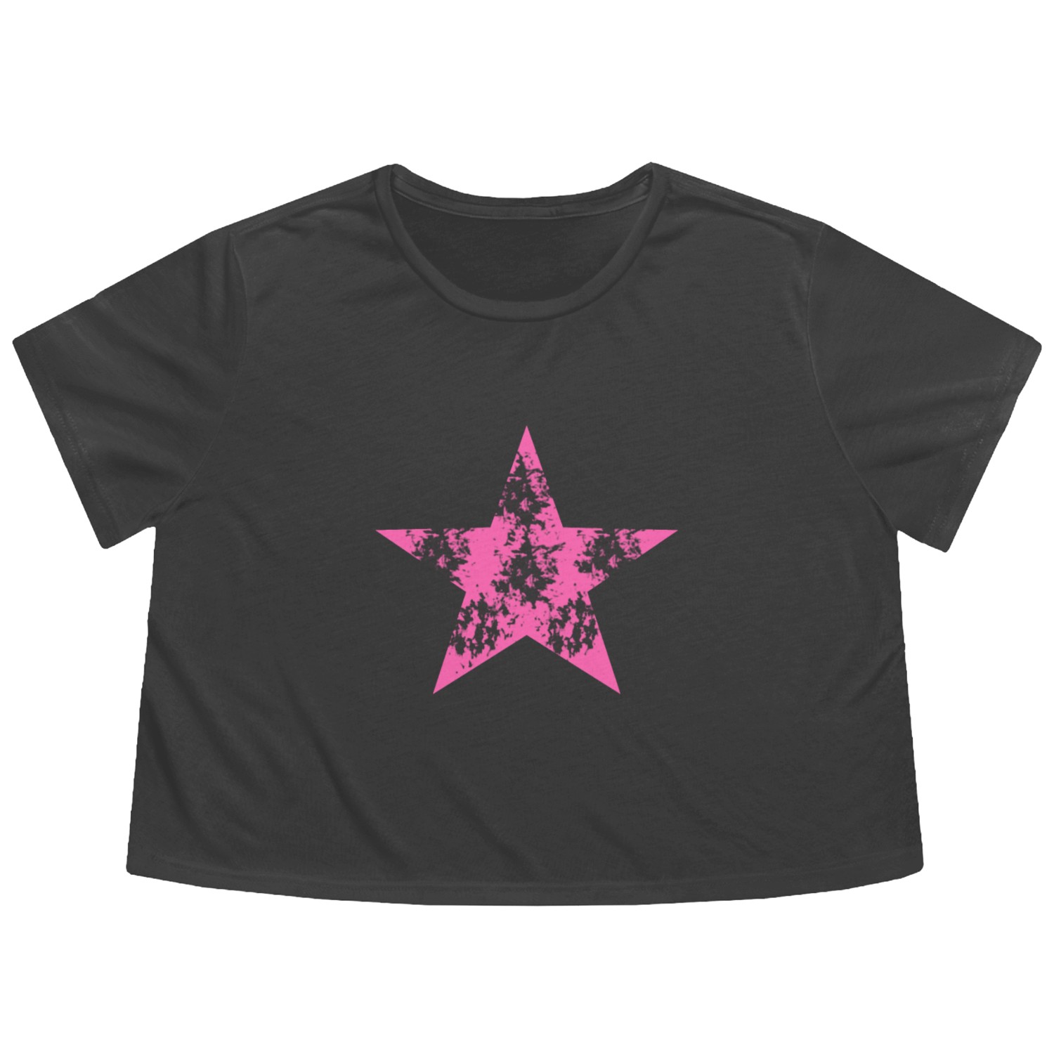 pink Star Sky shining falling star shooting Star Flowy Cropped Tees