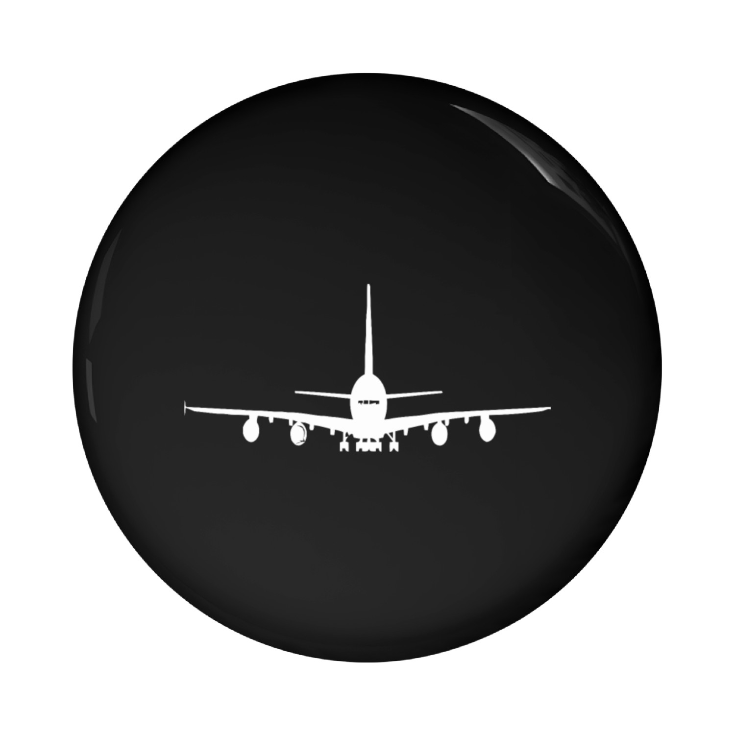 Airbus A380 Silhouette Printed Pin Buttons