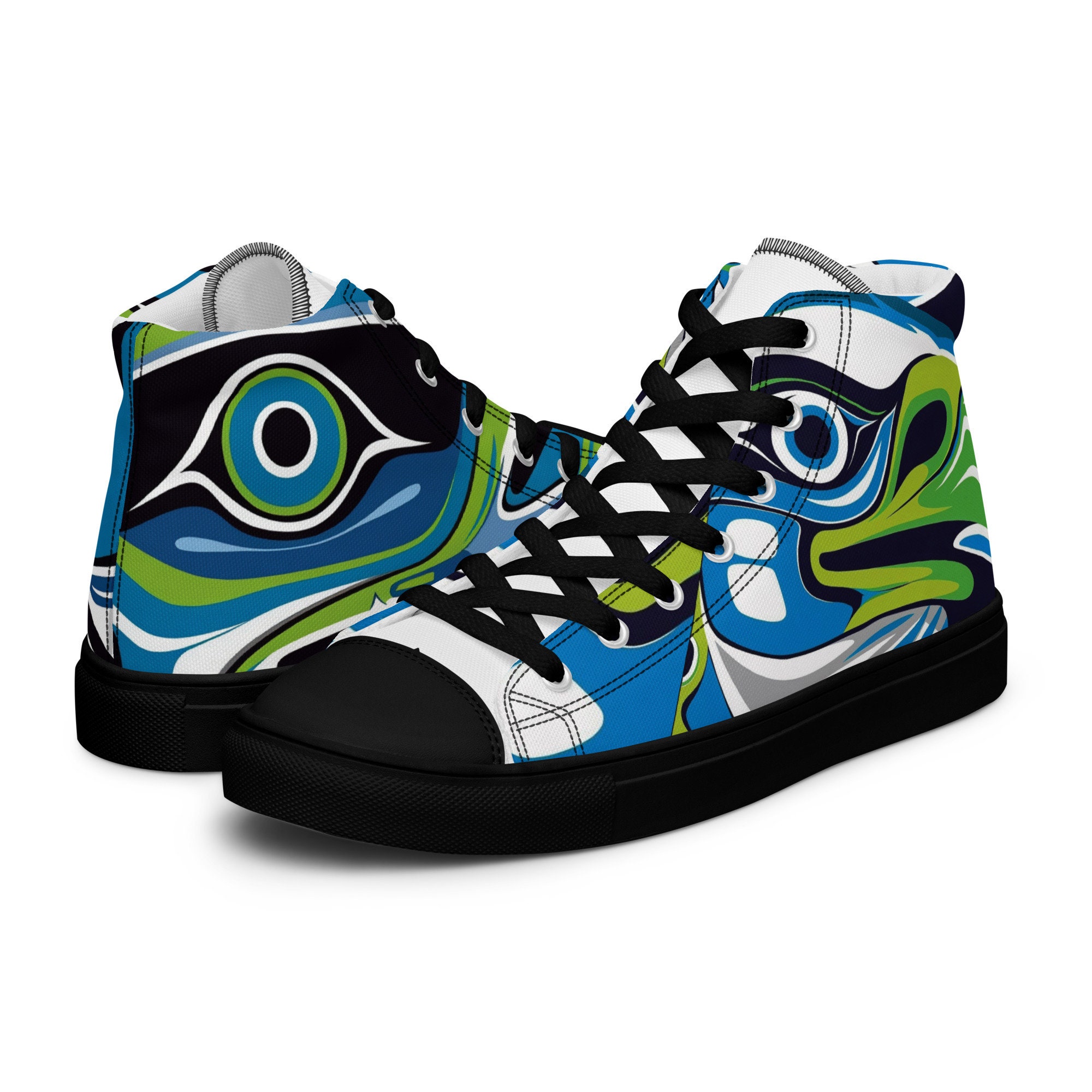 Men's High Top Sneakers Seattle Seahawks Native Art Sportswear