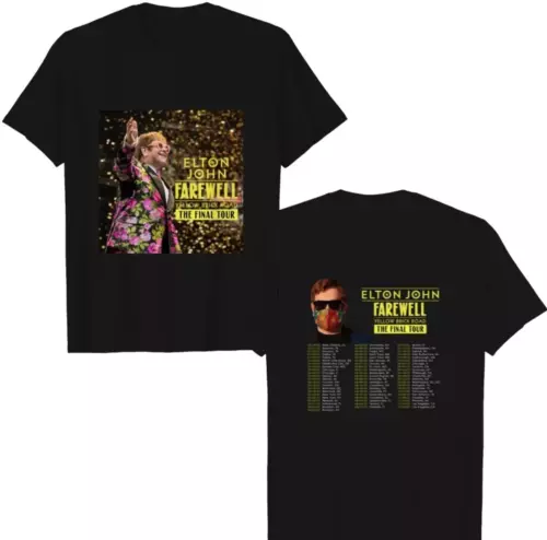 Elton John Farewell Yellow Brick Road The Final Tour 2022 2 Sided Music T-Shirt