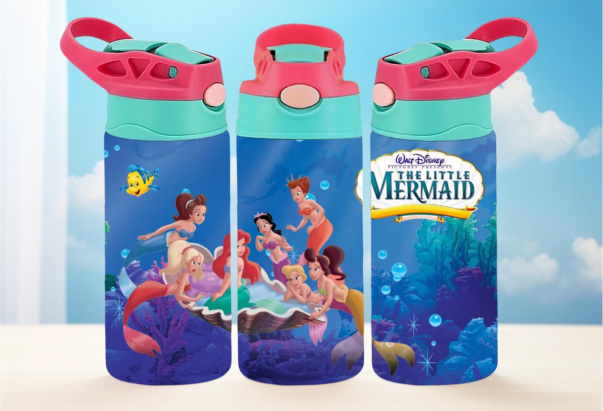 Under the Sea Kids Water Bottle with Mermaid Design