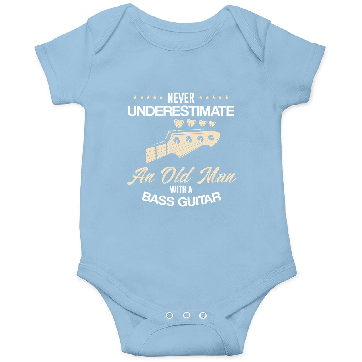 Never Underestimate An Old Man With A Bass Guitar Baby Bodysuit