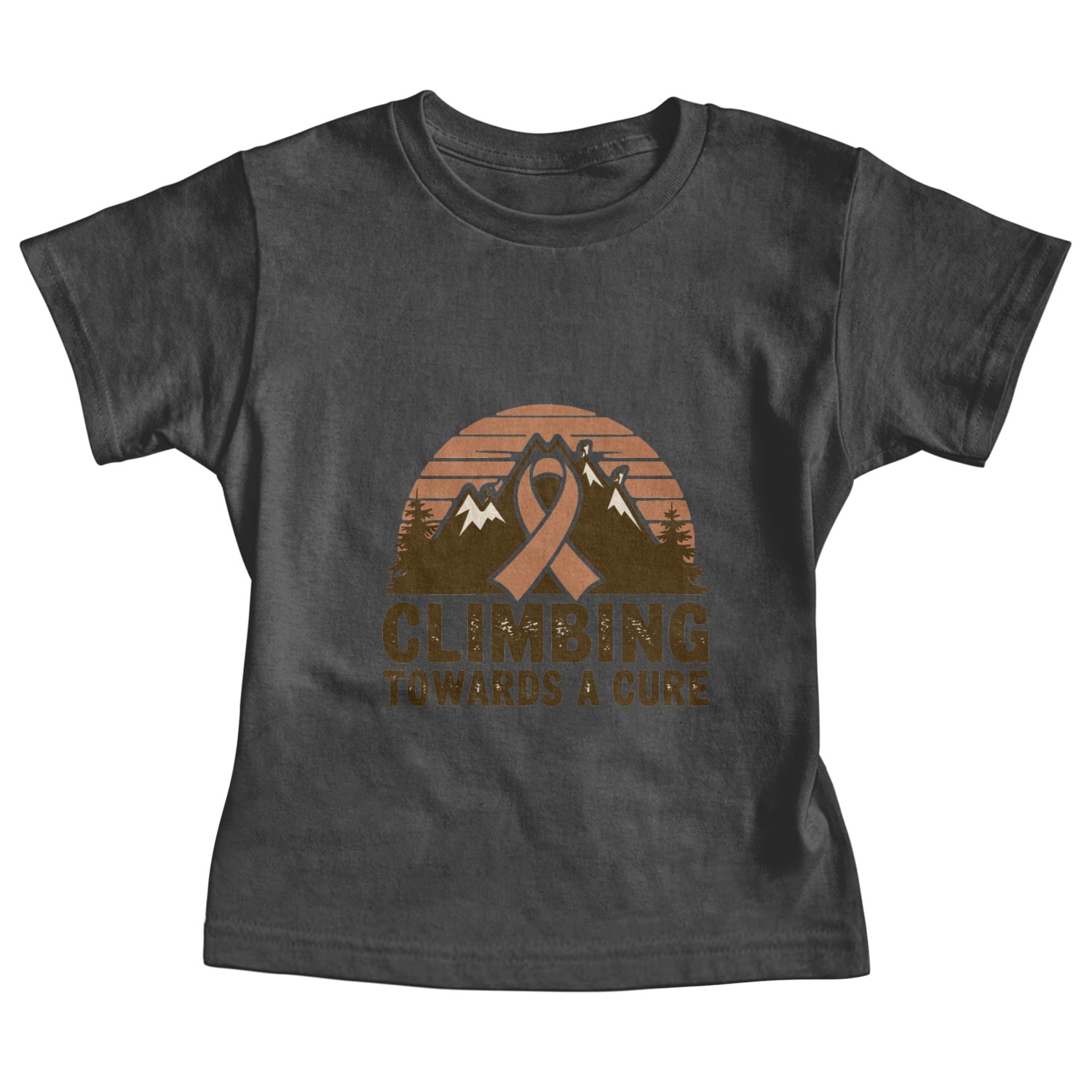 Mountain Climbing Cancer Awareness Retro Design Baby Tees