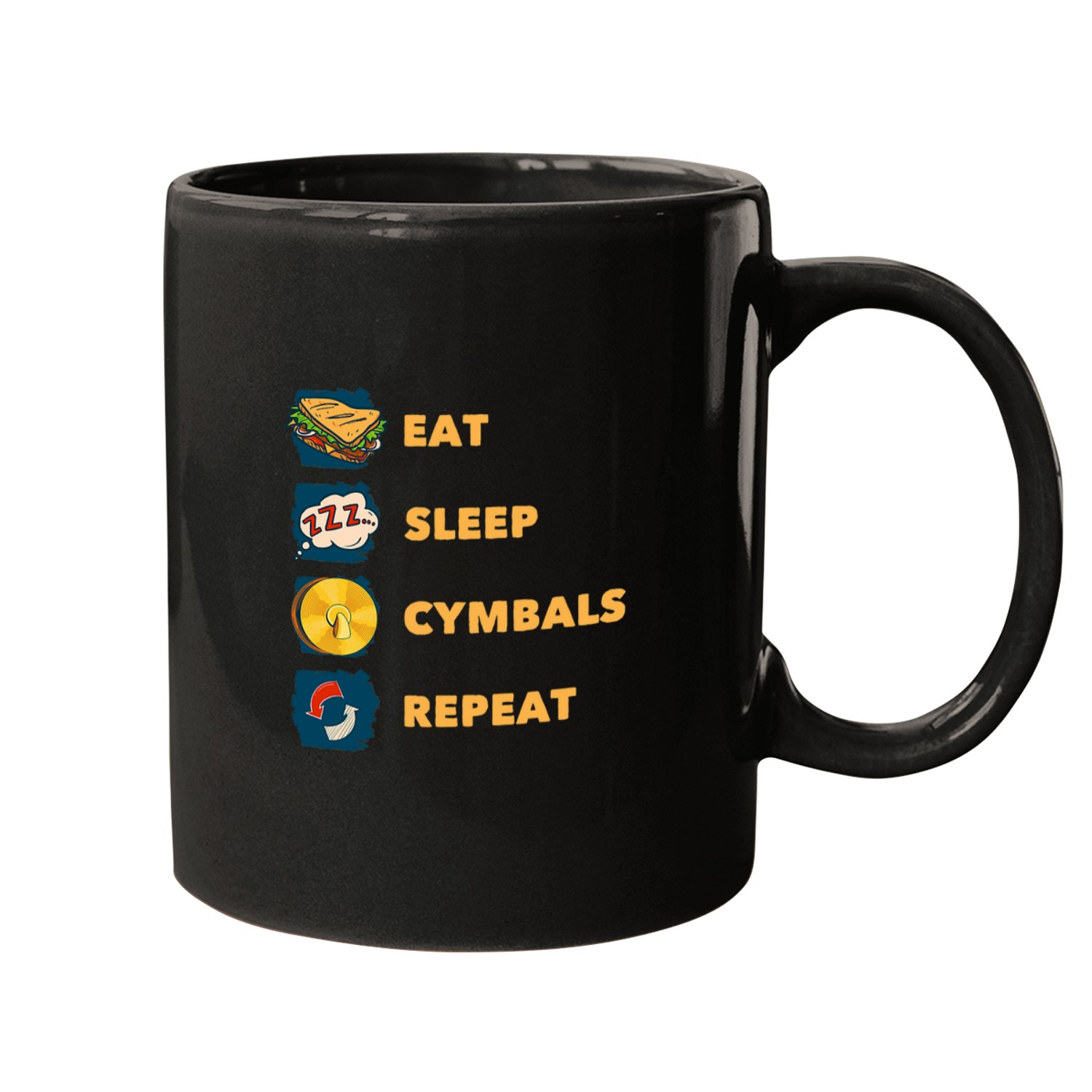 Eat Sleep Play Cyblas Repeat Instrument Cymbals Mugs