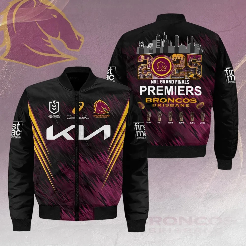 Brisbane Broncos 2025 Premiers 3D Bomber Jacket
