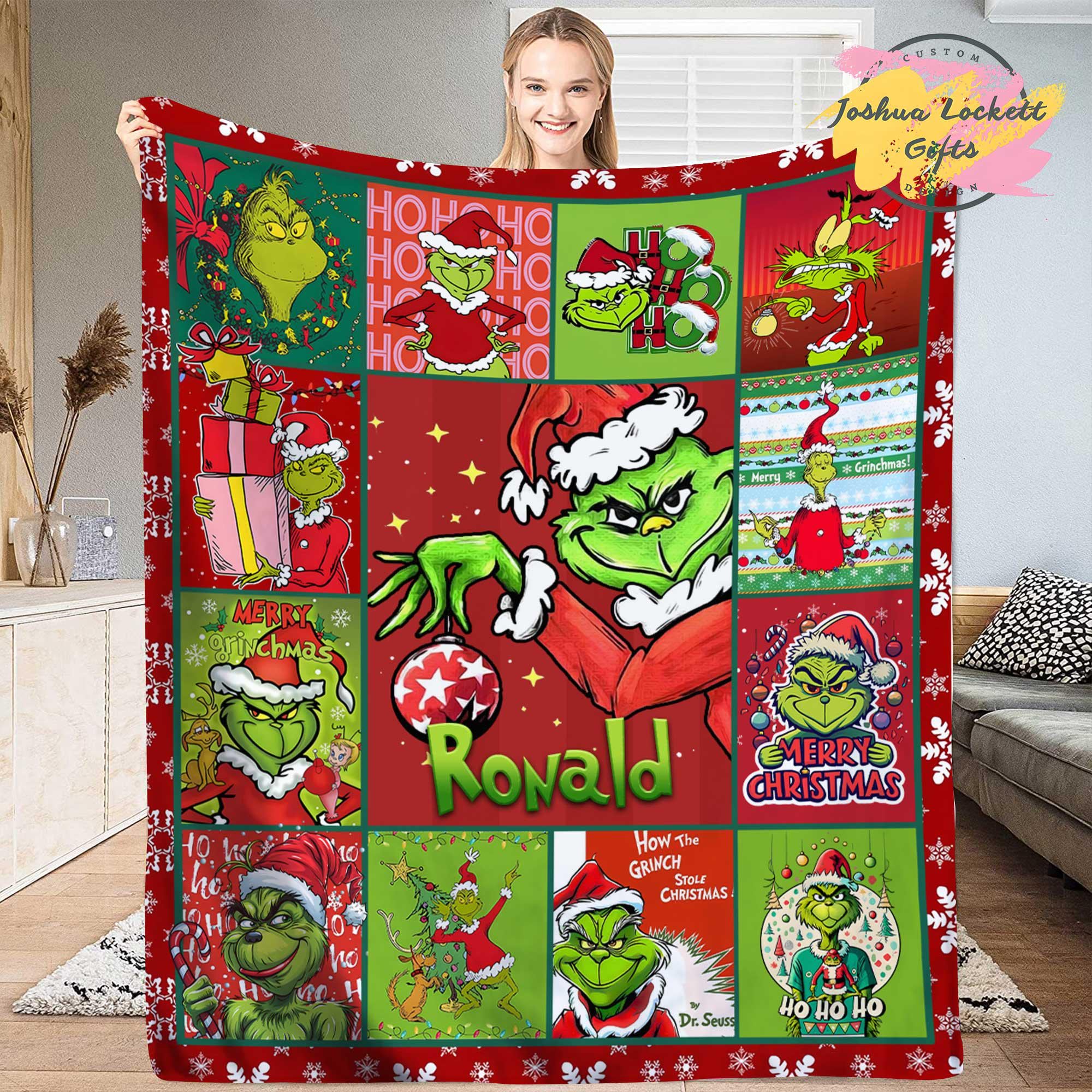 Custom name funny character Quilt Blanket, Personalized The funny character Throw Blanket, funny character Blanket, funny character Christmas Blanket, Christmas Gift for Family