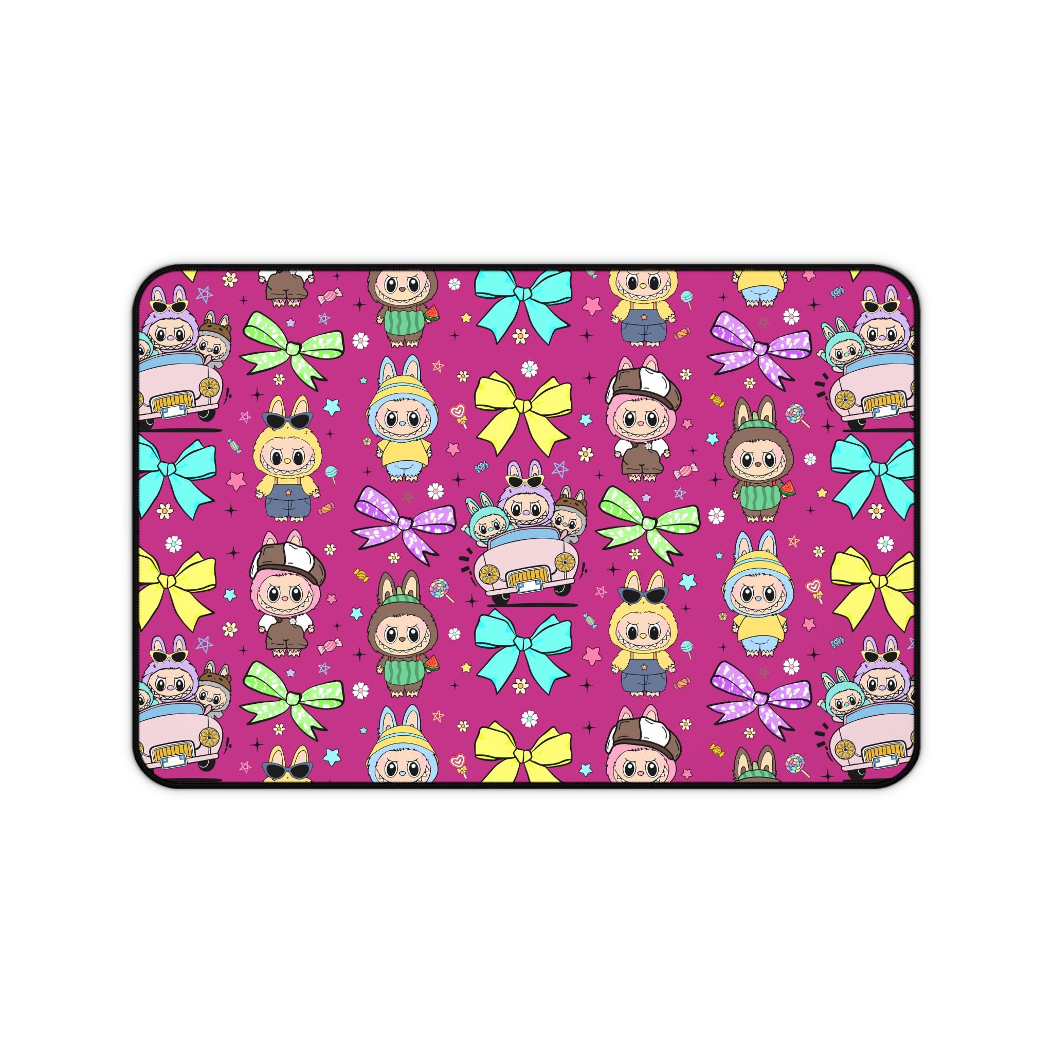 Labubu Desk Mat Kawaii Gamer Mousepad for Kids & Teens Cute Bunny Monster Extended Mouse Pad