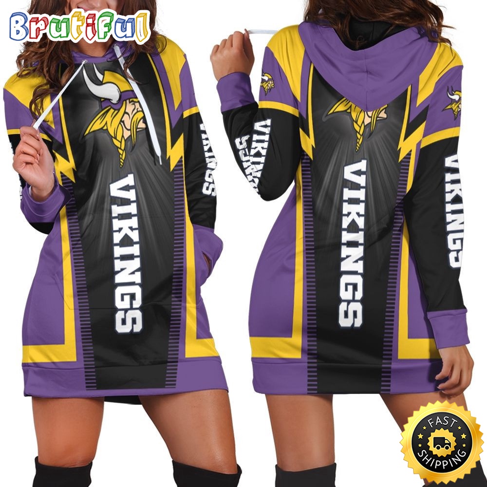 football Minnesota Vikings Hoodie Dress Print 3D Hoodie Women For Fans