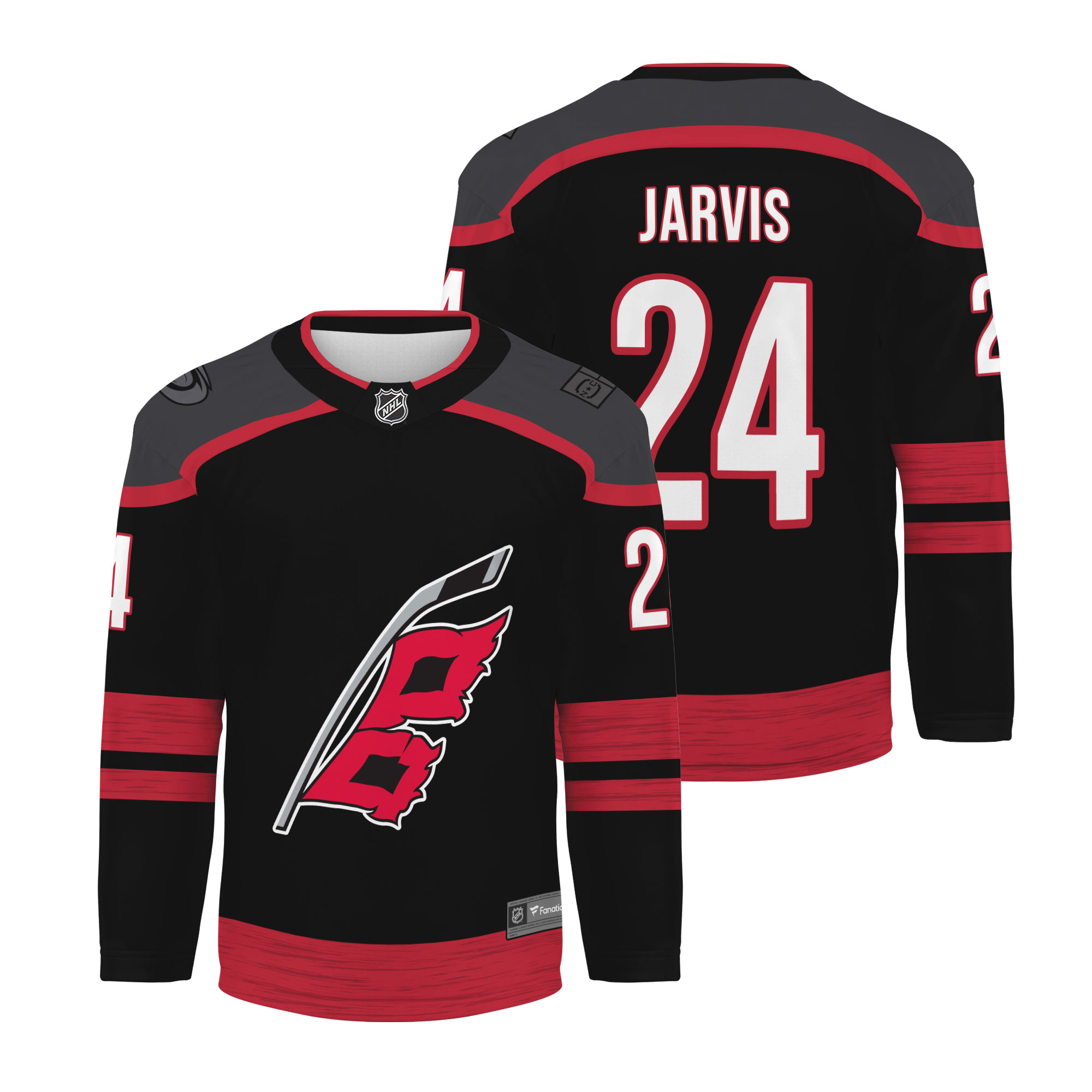 Men's Hurricanes #24 Seth Jarvis Black Home Hockey Jersey