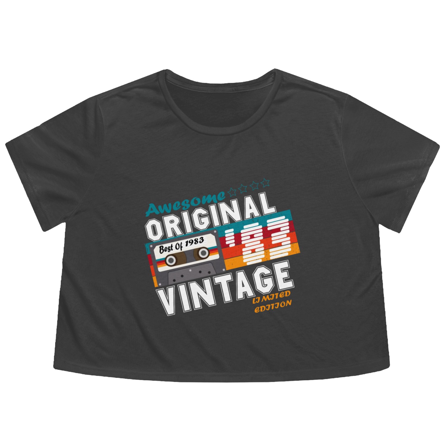 1983 Vintage Birthday Vintage Gift Retro Flowy Cropped Tees