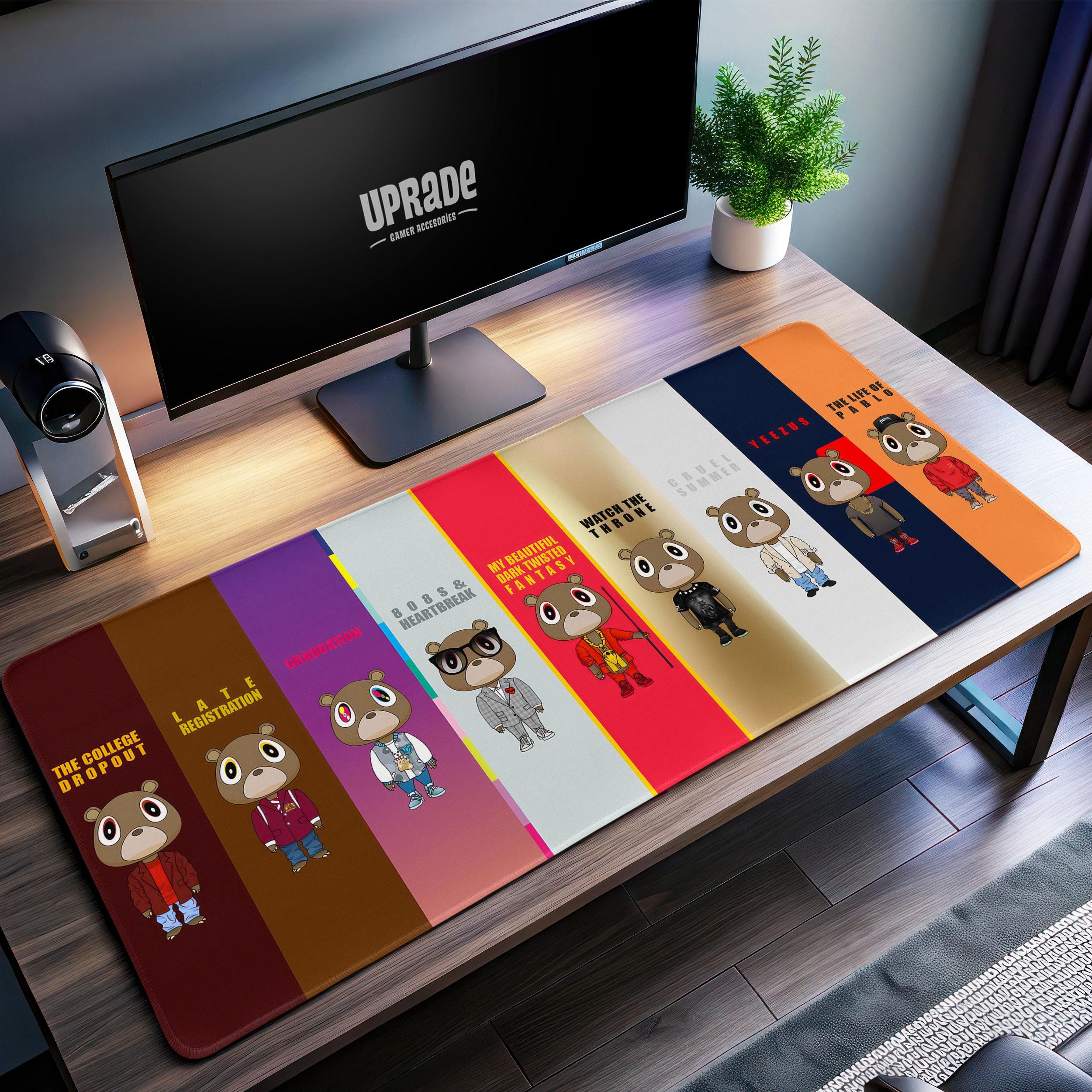 Kanye West Bear Desk Mat - Hip Hop Album Art Mouse Pad Featuring Graduation Bear for Music Fans