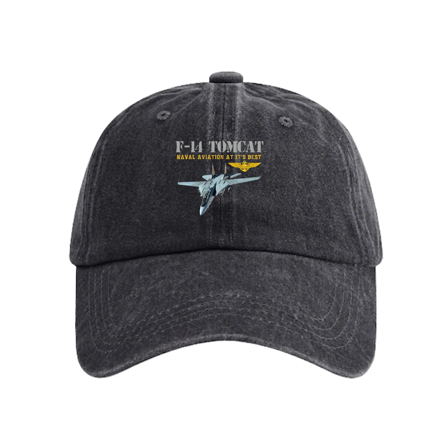 F 14 Tomcat Naval aviation Washed Denim Baseball Caps