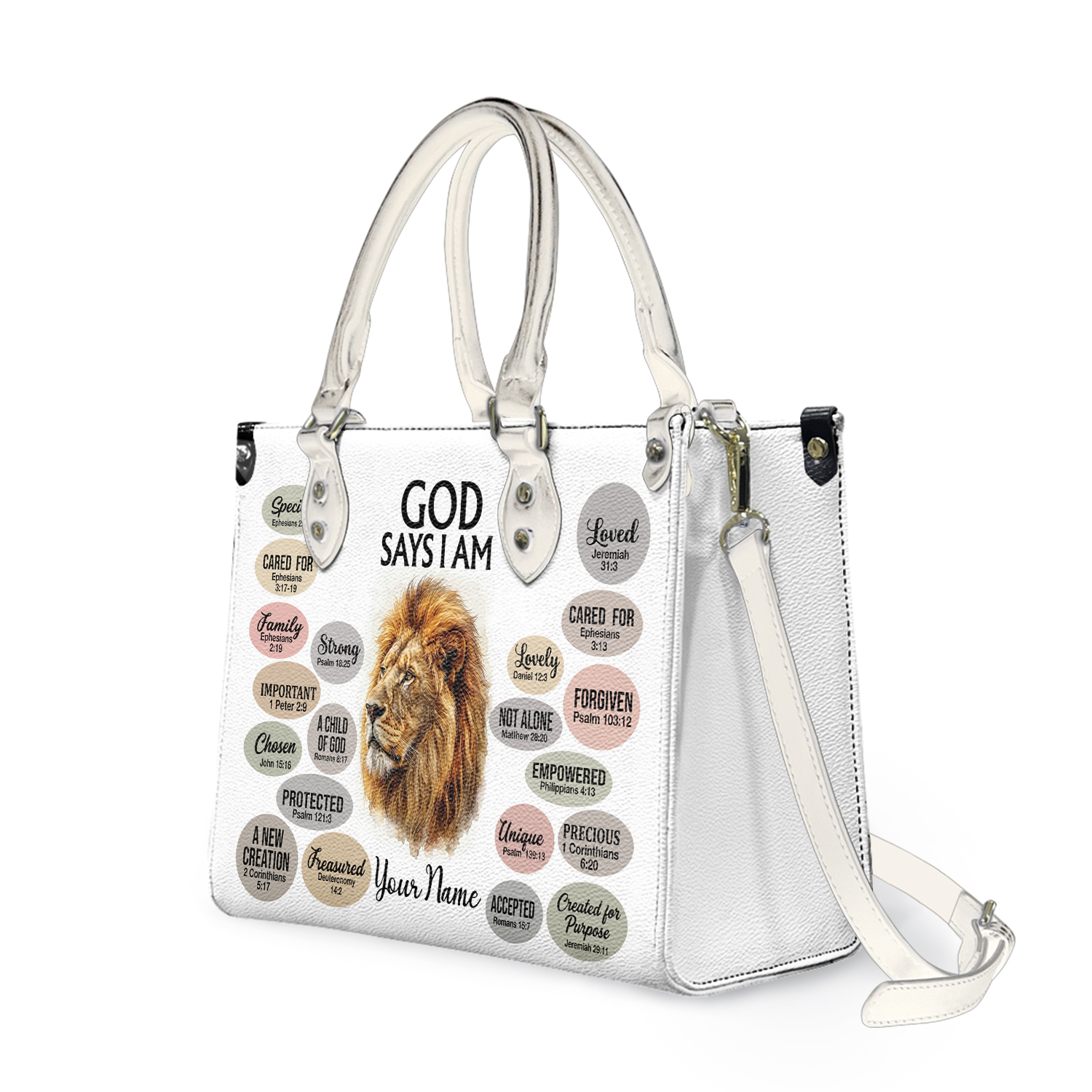 God Says You Are Bible Verse Leather Handbag, Custom Christian Tote Bag Gift, God Faith Believers, Gift For Jesus Lovers Bags