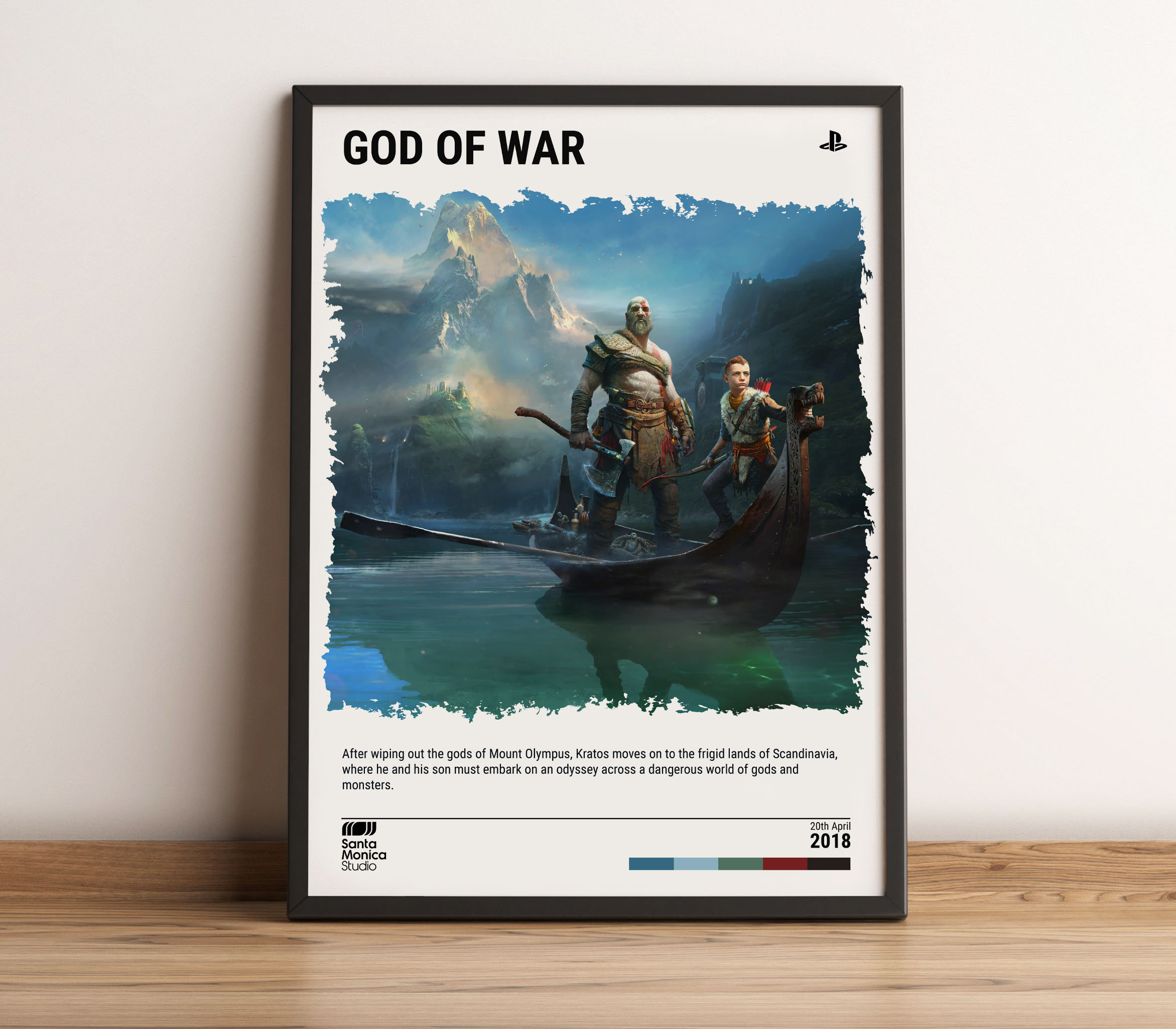 God of War (2018) Poster - Video Game Wall Art Print - Gaming Gift