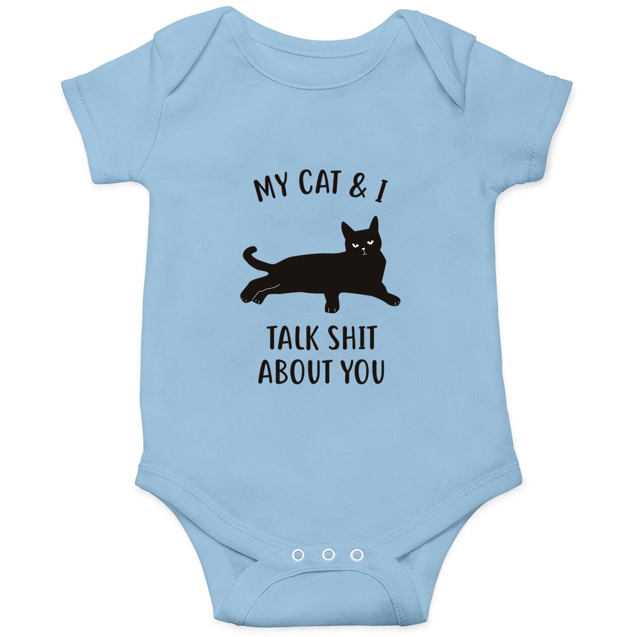 My Cat & I Talk About You Black Cat Baby Bodysuit