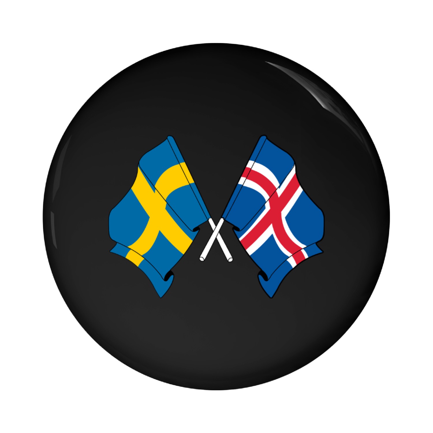 Flag Sweden, Flag Iceland Pin Buttons