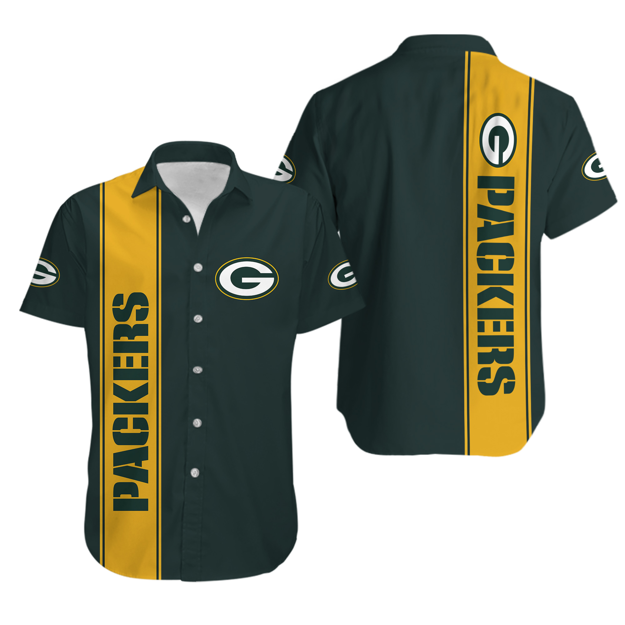 Beach Button Down Shirts Football Short Sleeve Packers Hawaiian Shirts