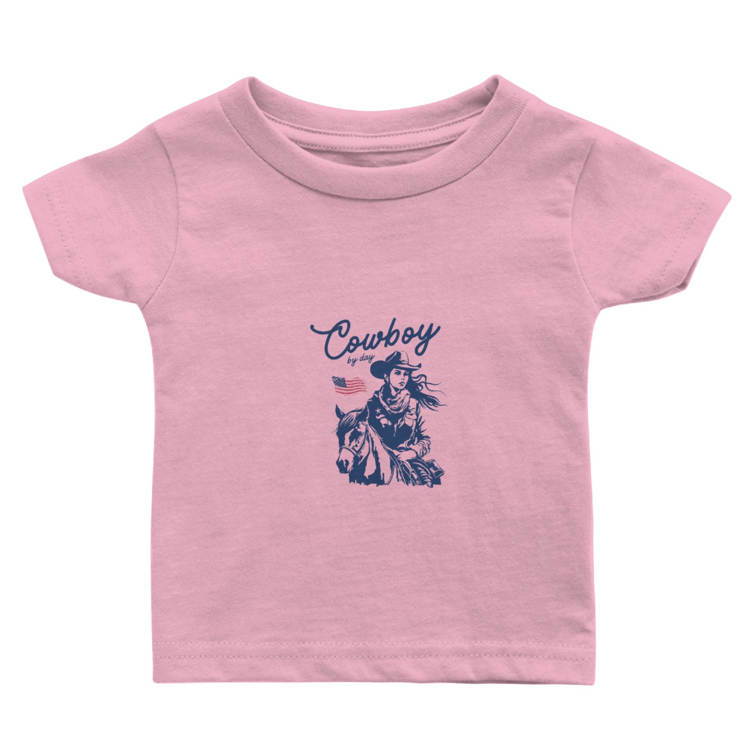 Cowboy by Day - Western Horse Rider Design Baby T Shirts