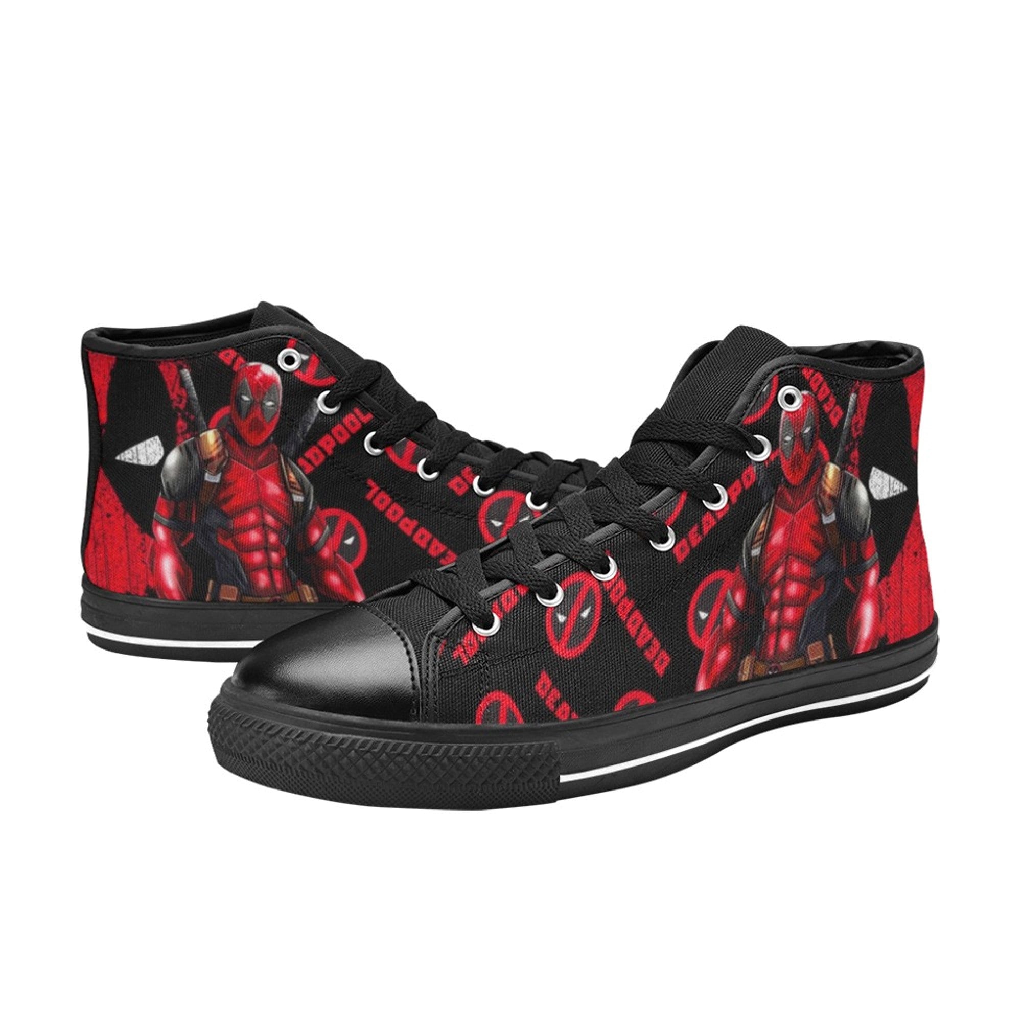 Deadpool Canvas High Top Sneakers, Deadpool Shoes