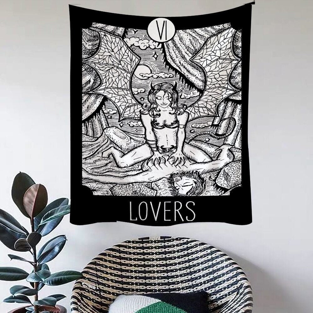 Tarot Card Lovers Tapestry