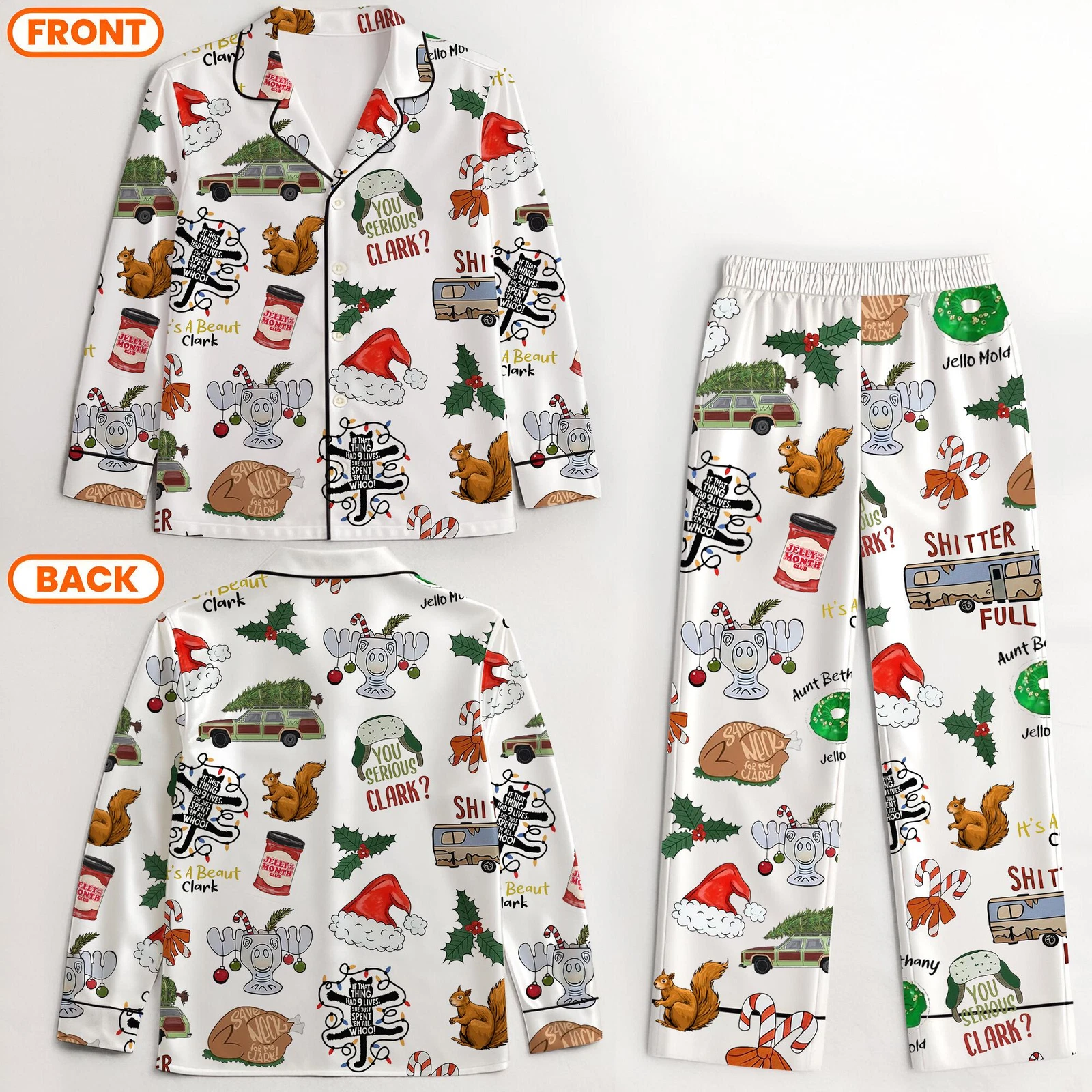 Griswold Pajamas Satin Set Griswold Co Christmas Satin Pajamas Christmas