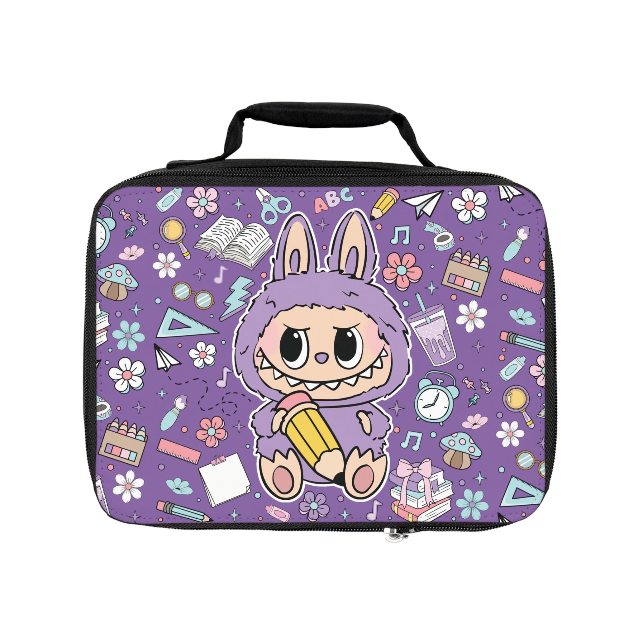 Labubu Inspired Kids Lunch Box Cute Back to School Lunch Bag for Girls Kawaii Bunny Monster School Supplies Theme