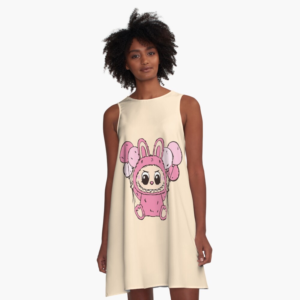 Cute Labubu A-Line Dress, Gift for Her