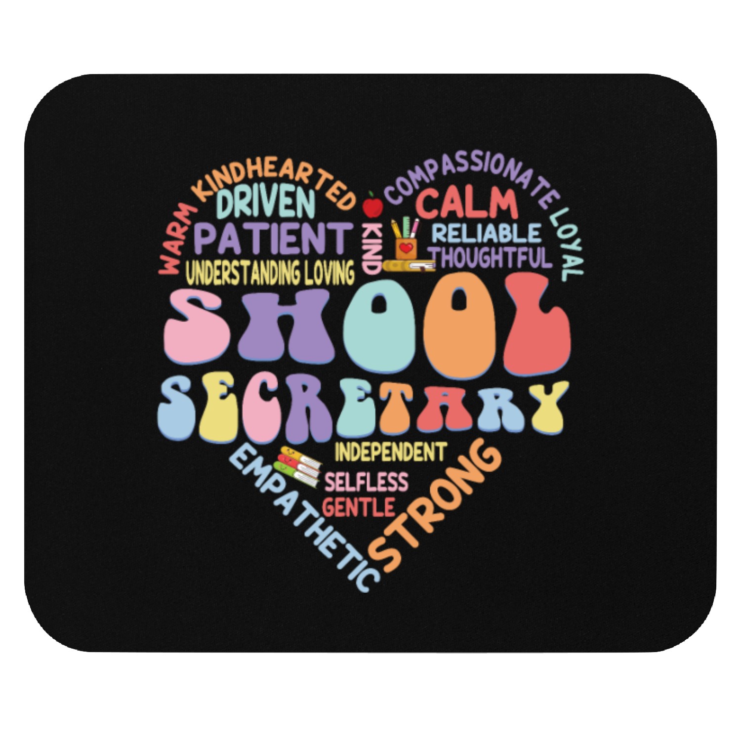 School secretary heart Mouse Pads